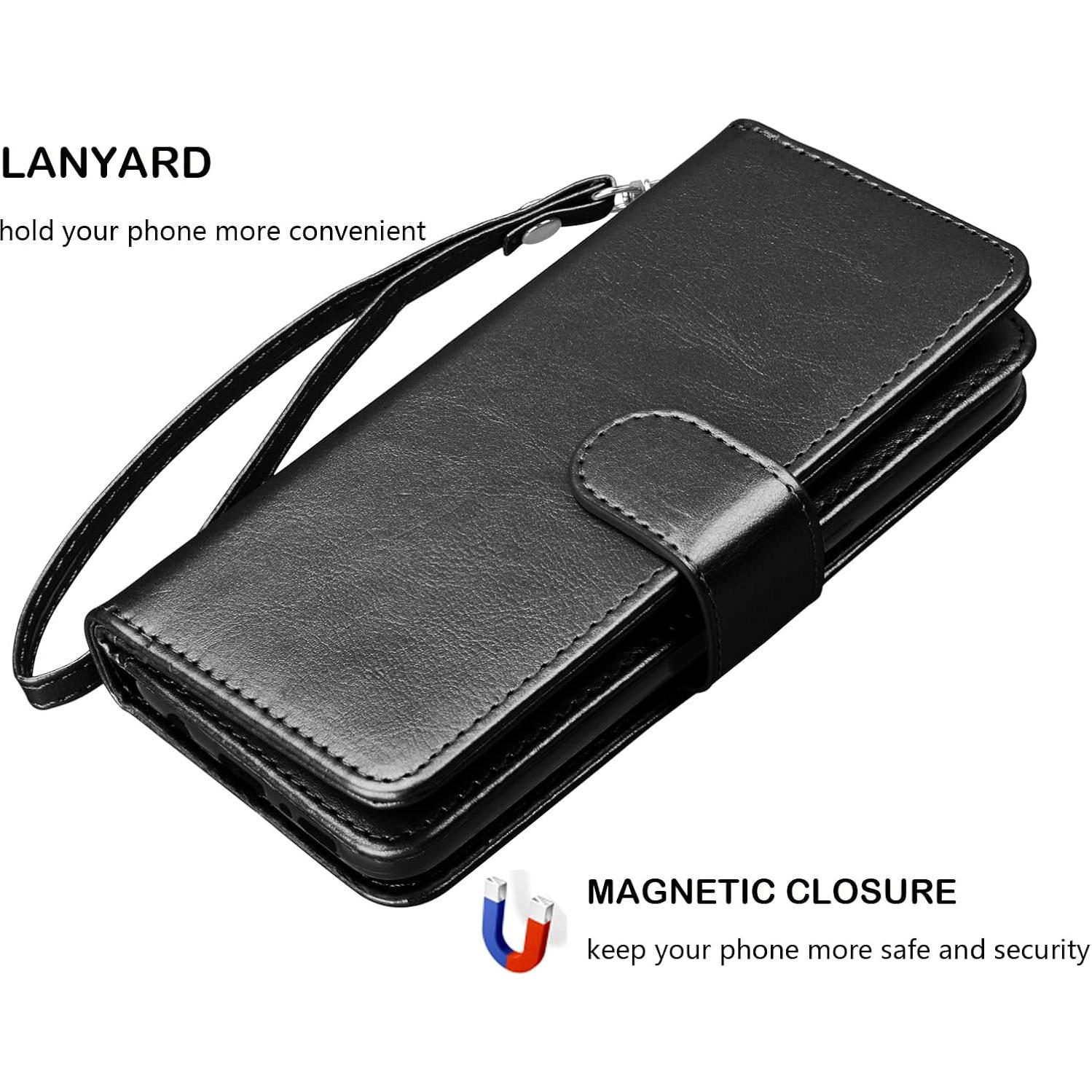 Funda Cartera NJJEX para Samsung Galaxy S22 - 9 Ranuras, Negro