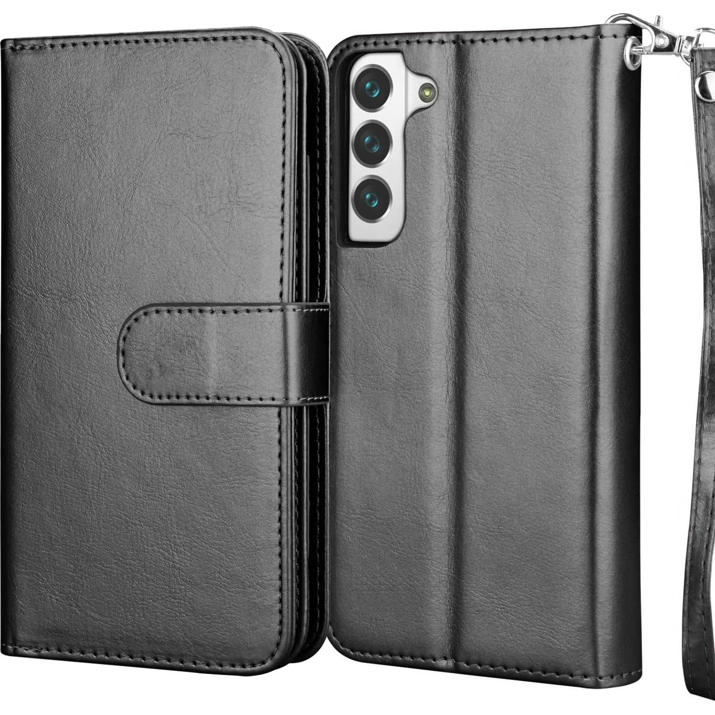 Funda Cartera NJJEX para Samsung Galaxy S22 - 9 Ranuras, Negro