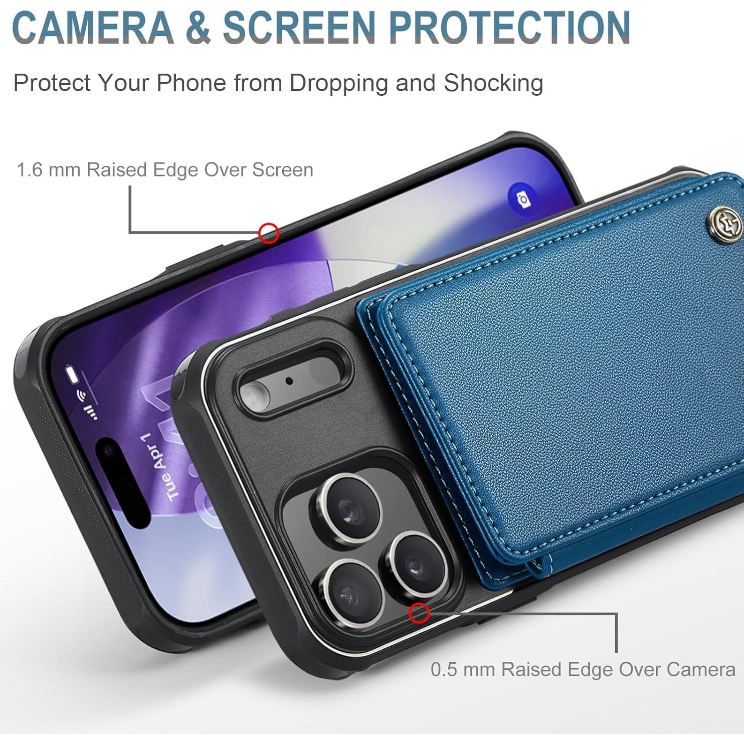 Funda de Cartera Vinich para iPhone 17 Pro Max Azul con RFID