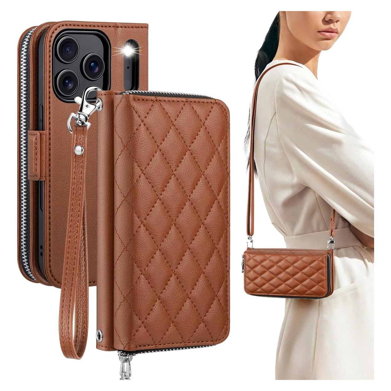 Funda Cartera OCASE para iPhone 17 Pro Max - Cuero PU Marrón