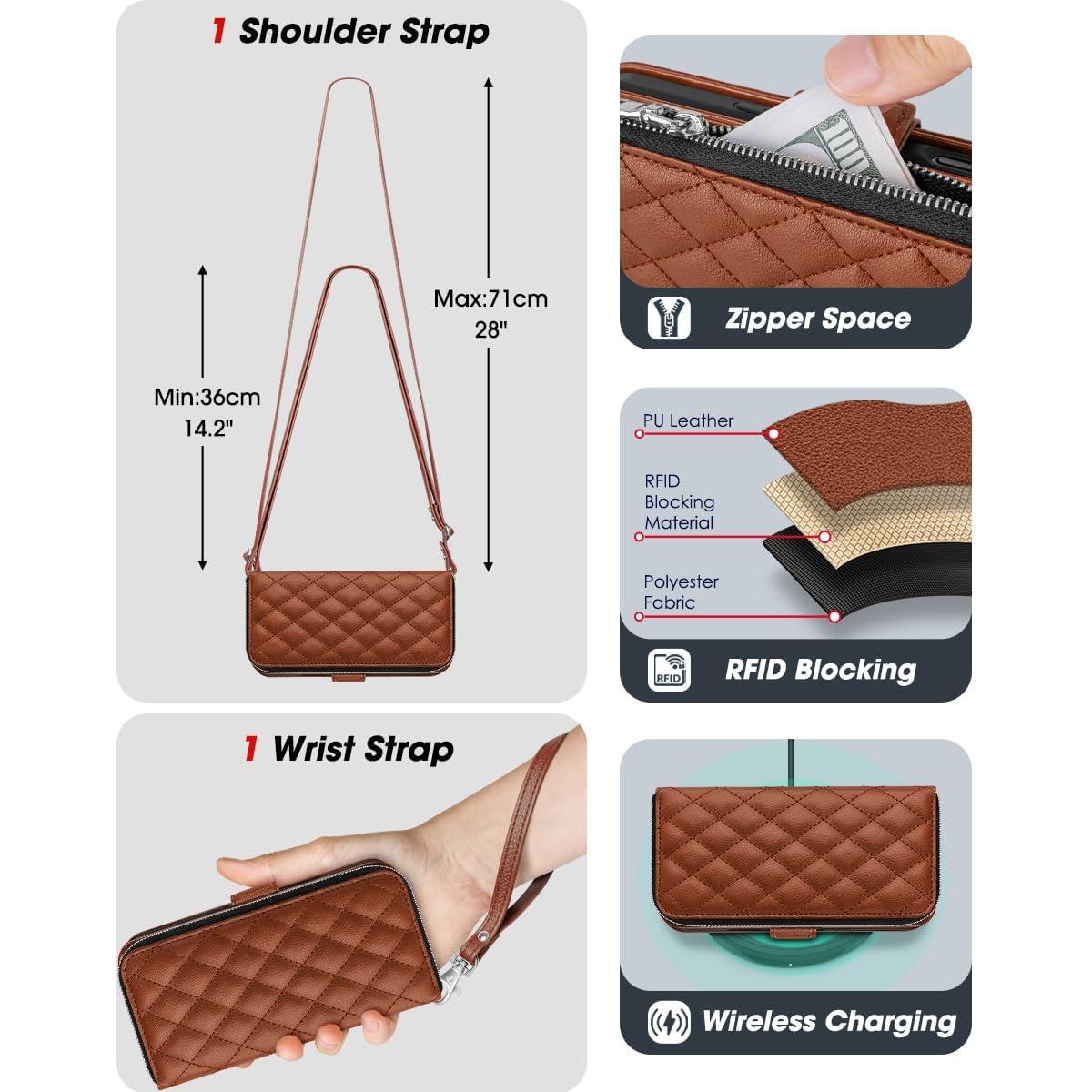 Funda Cartera OCASE para iPhone 17 Pro Max - Cuero PU Marrón