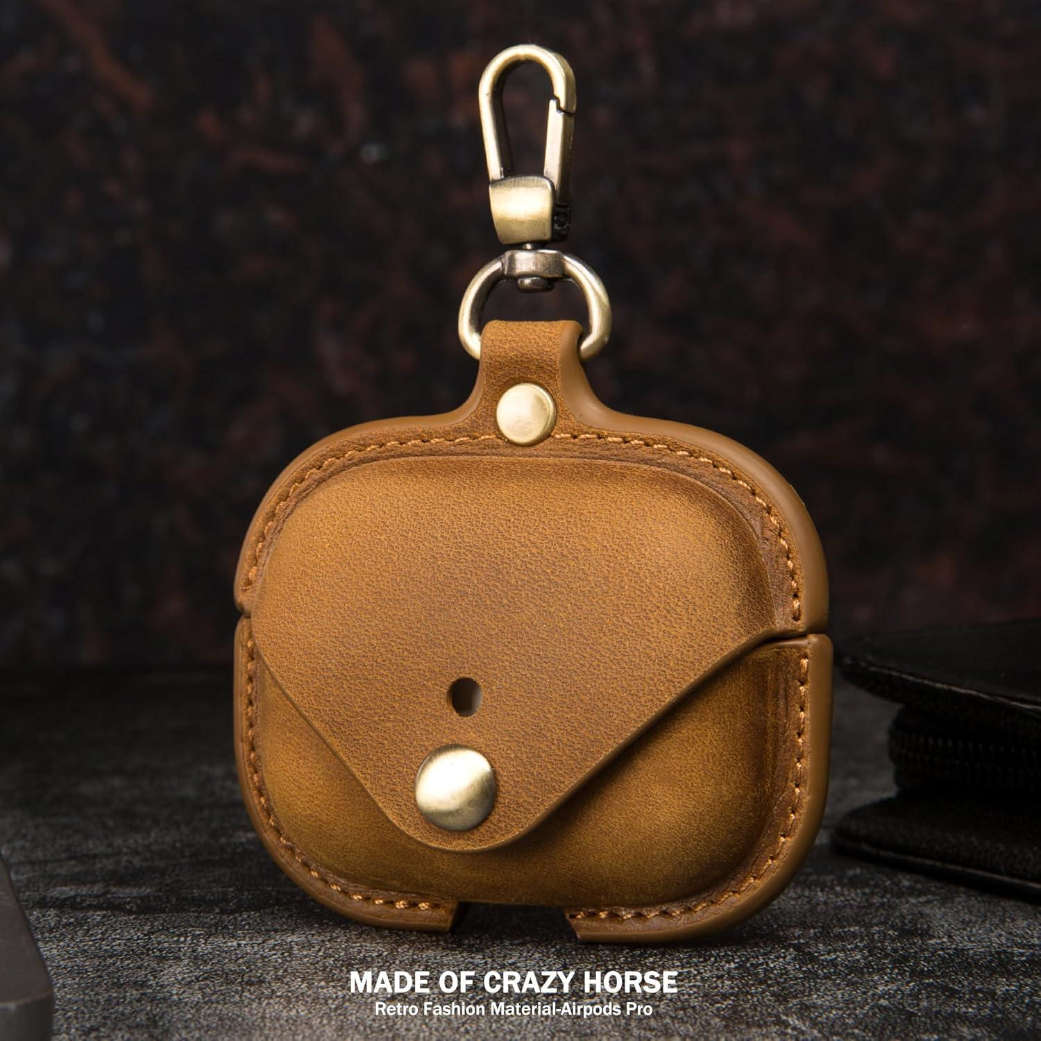 Funda de Carga de Cuero Crazy Horse para AirPods Pro 2019/2022