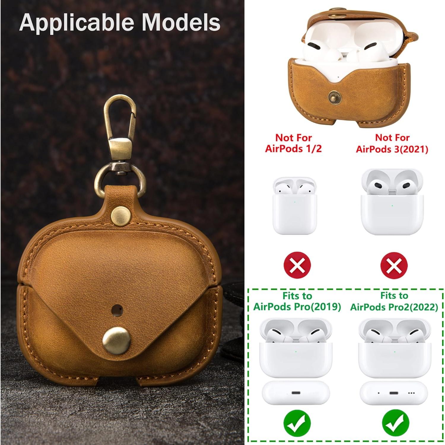 Funda de Carga de Cuero Crazy Horse para AirPods Pro 2019/2022