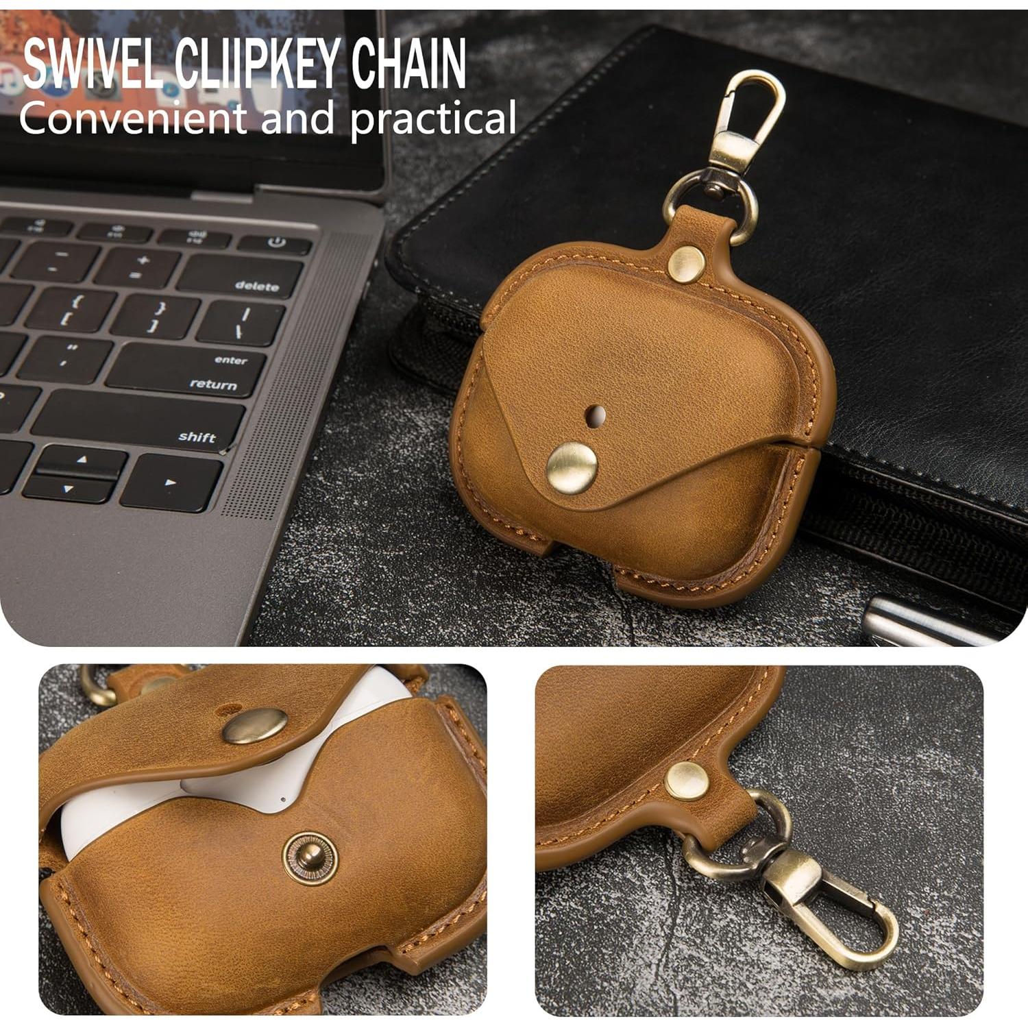 Funda de Carga de Cuero Crazy Horse para AirPods Pro 2019/2022