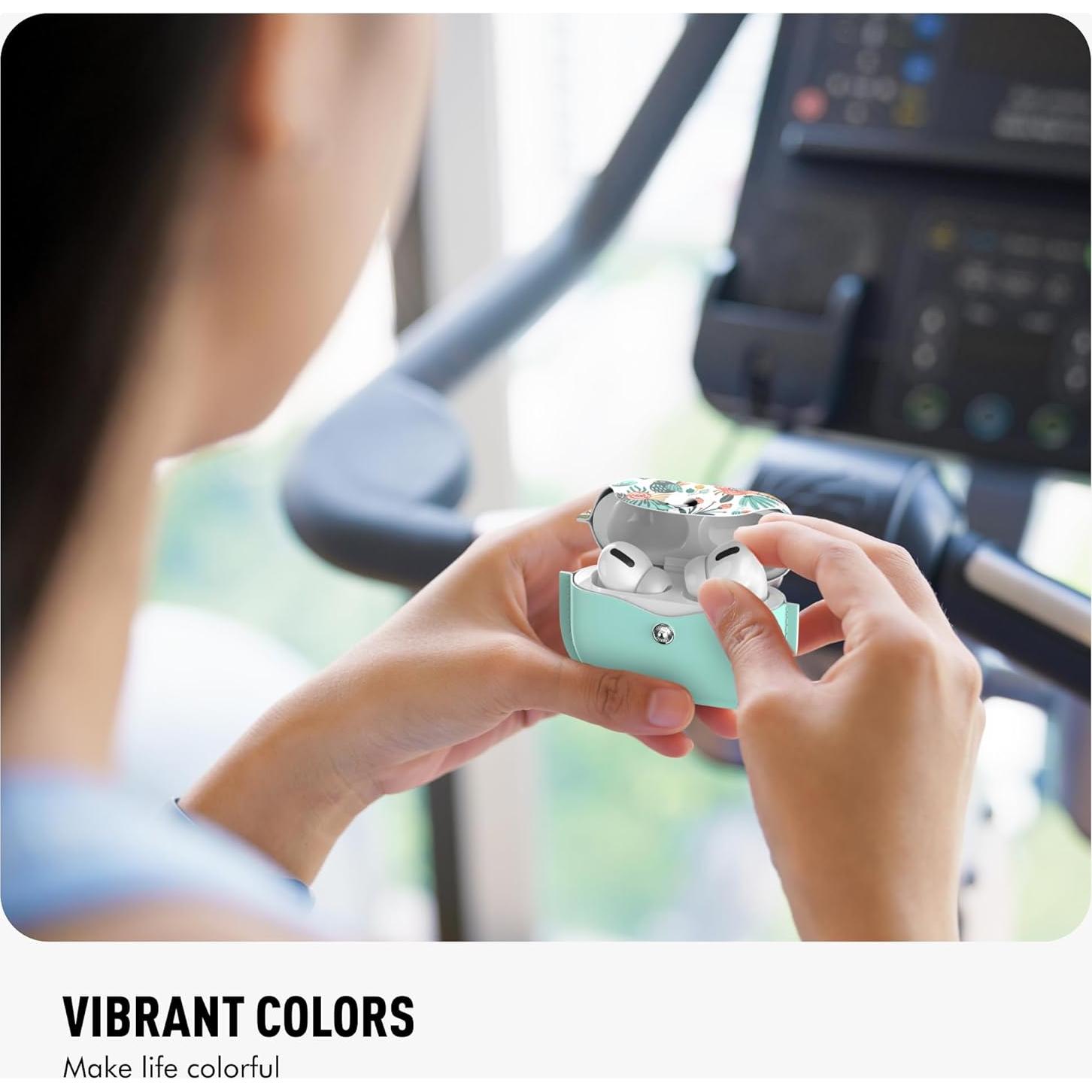 Funda de Cuero WENEW para AirPods Pro 2019 Verde con Cierre