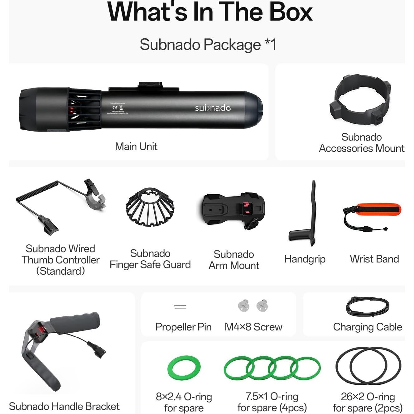 Scooter Submarino Waydoo Subnado Negro y Rojo 1.36 kg