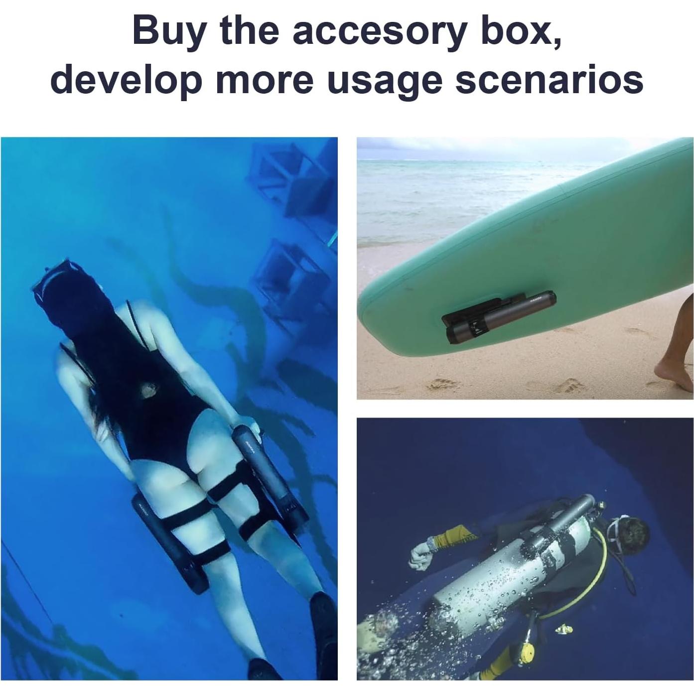 Scooter Submarino Waydoo Subnado Negro y Rojo 1.36 kg