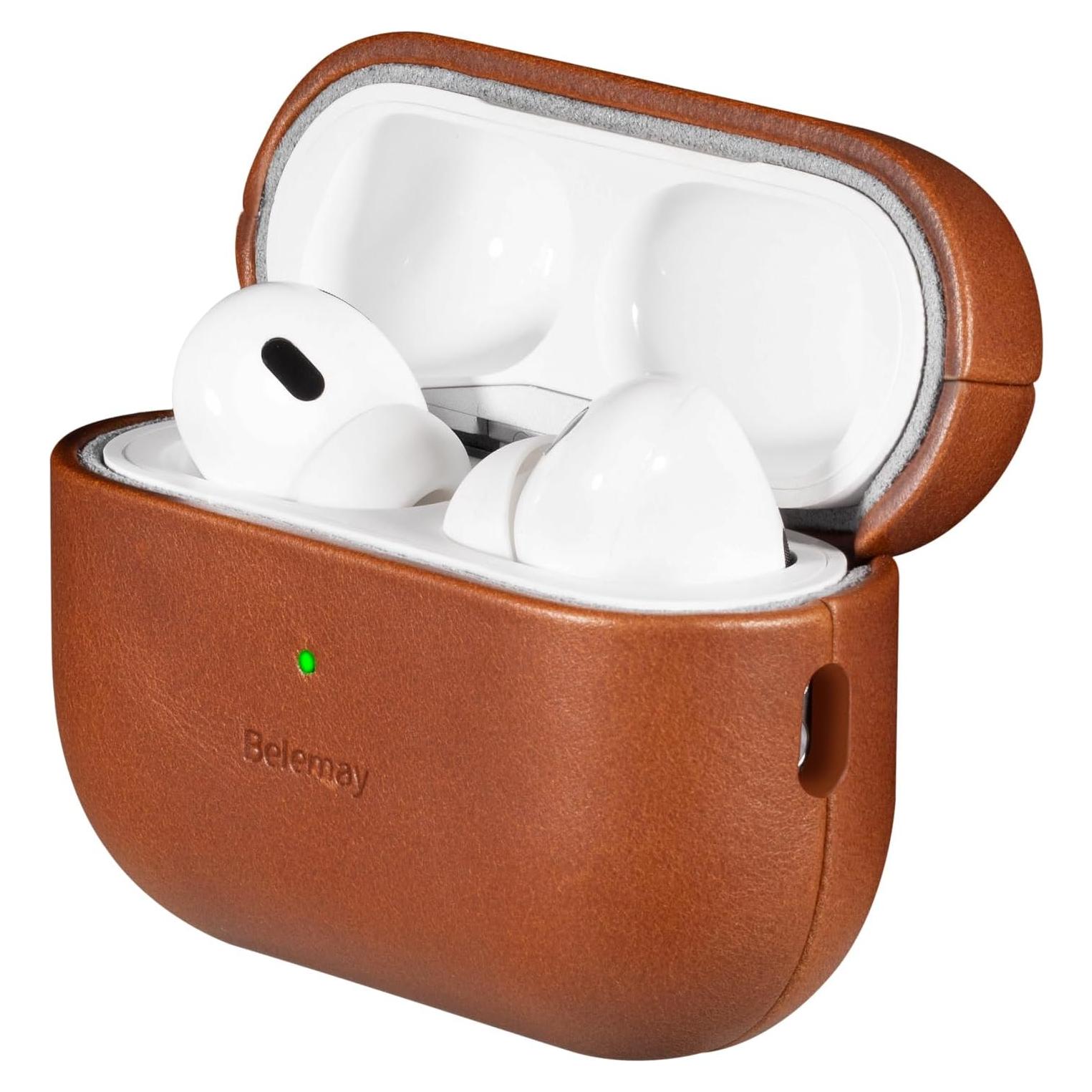 Funda de Cuero Belemay para AirPods Pro 2da Gen - Marrón