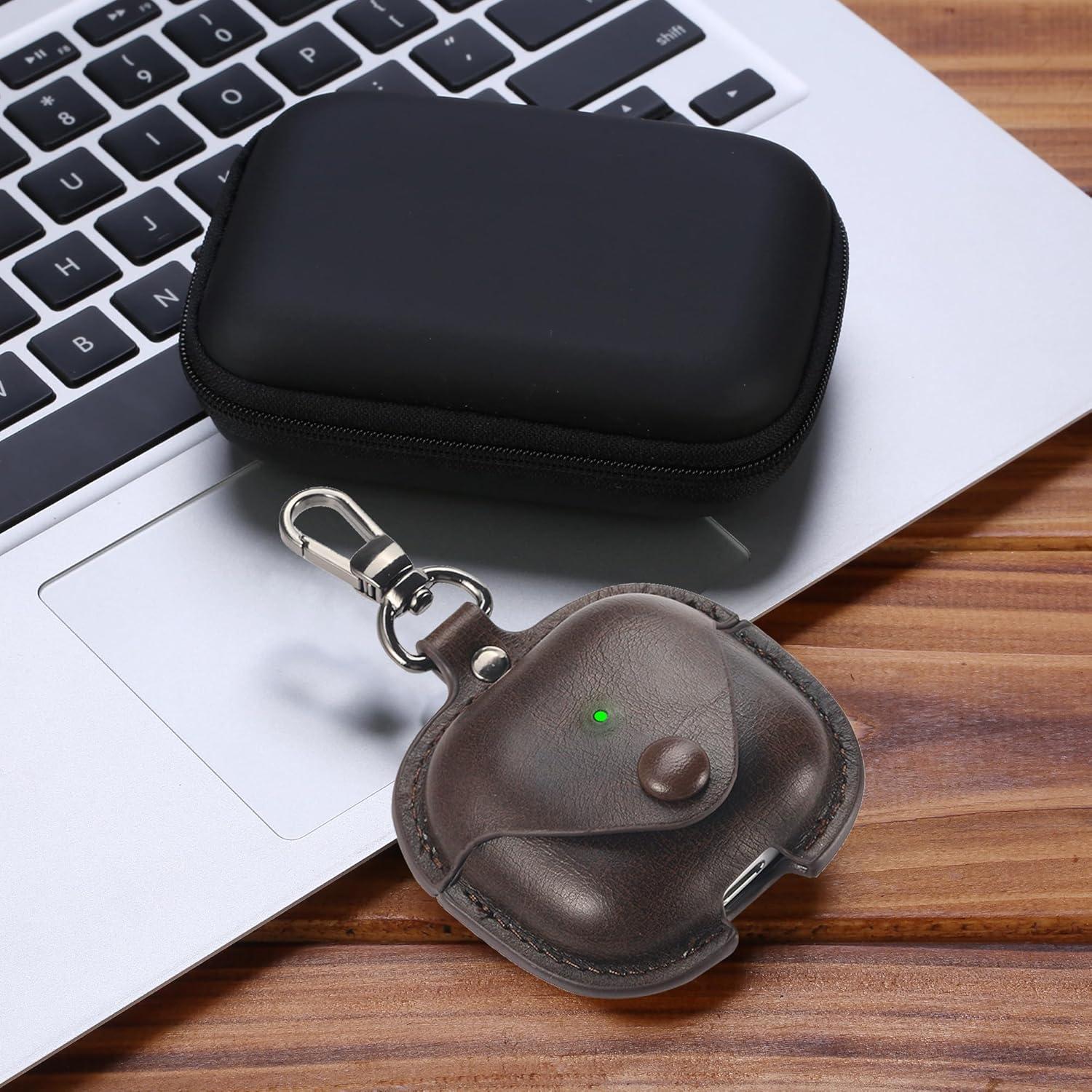 Funda de Cuero Maxjoy para AirPods Pro 3 - Marrón Oscuro