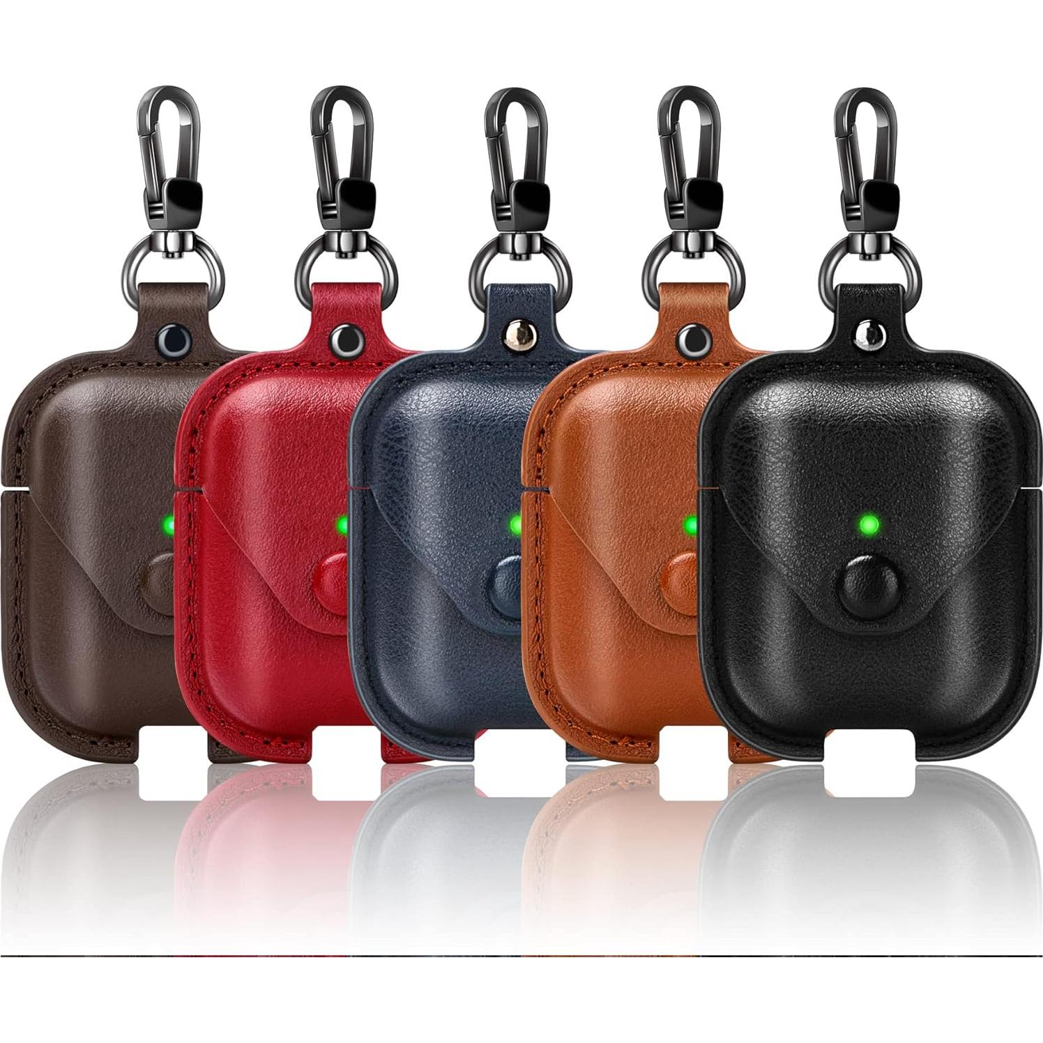 Funda de Cuero Premium PG6 para AirPods 1 y 2 - Café