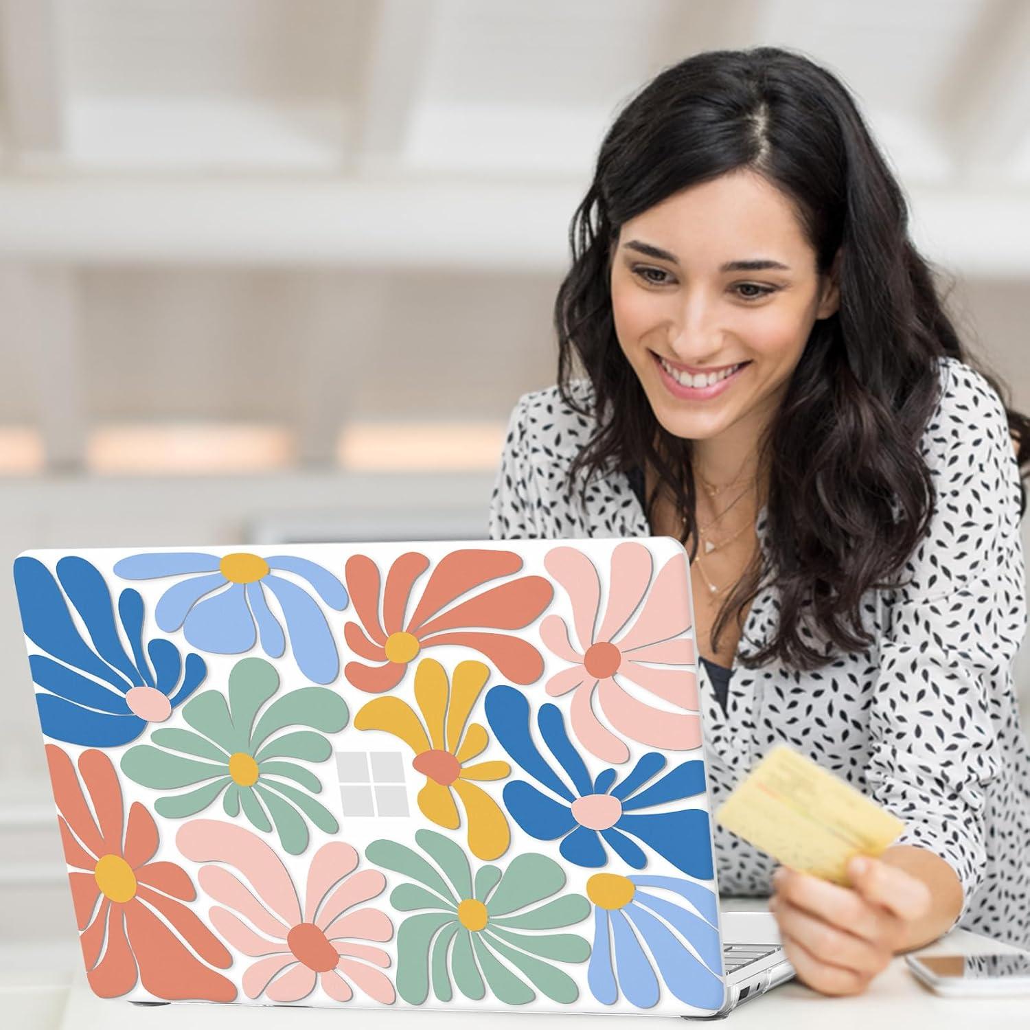 Funda Dura AKIT para Laptop Surface 13" Modelo 2095 Flores