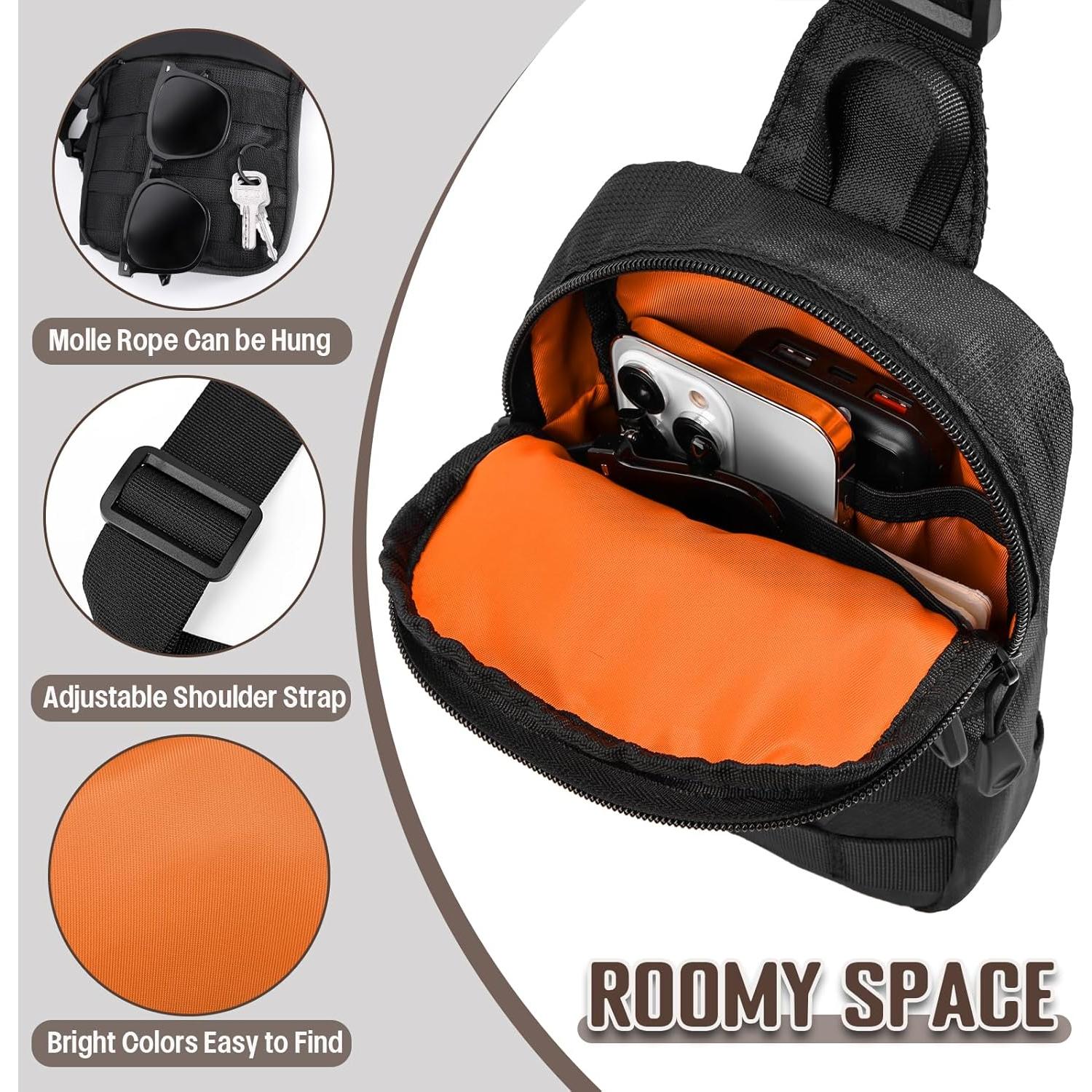 Bolsa de bandolera impermeable DEYACE negra para hombres