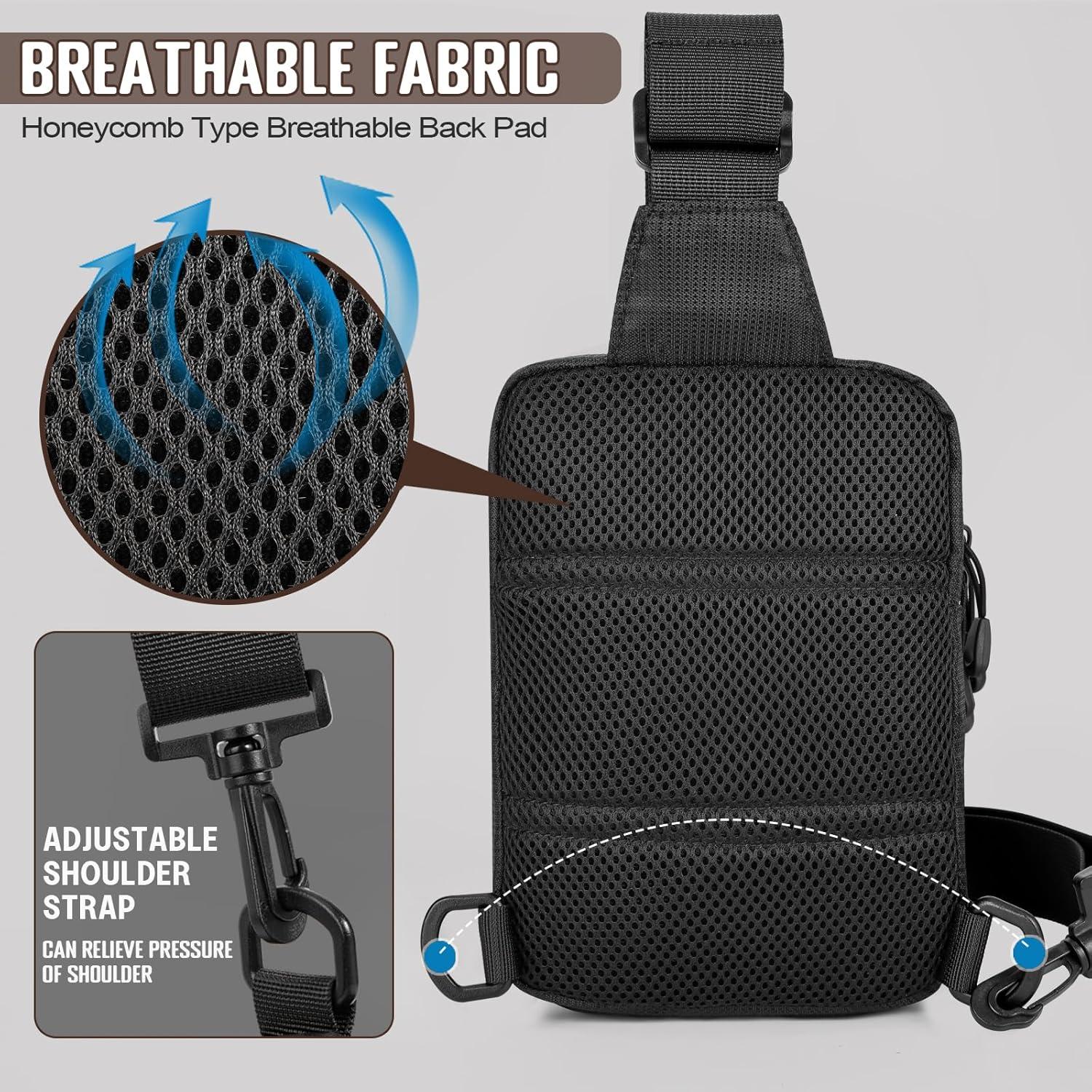 Bolsa de bandolera impermeable DEYACE negra para hombres