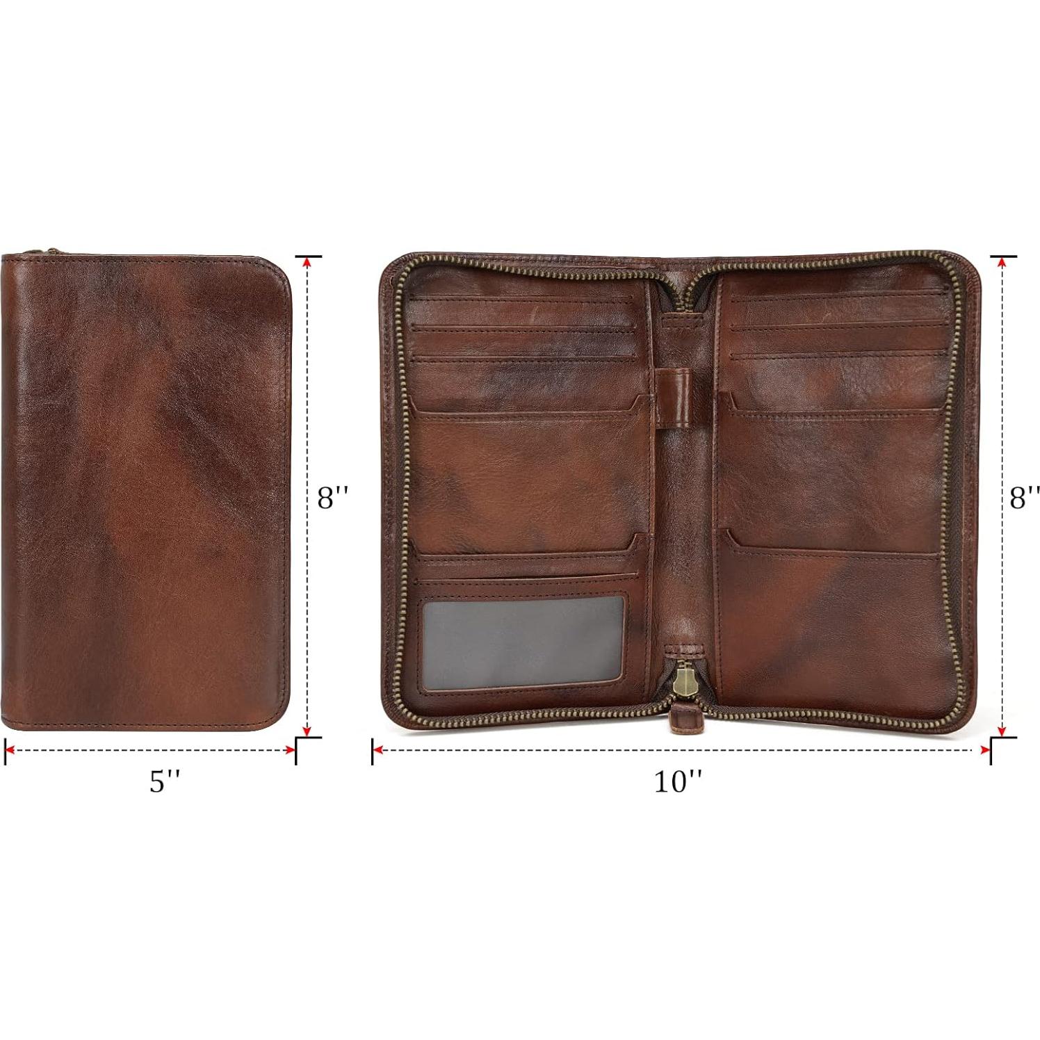 Funda de Pasaporte de Cuero Polare con Bloqueo RFID - Café