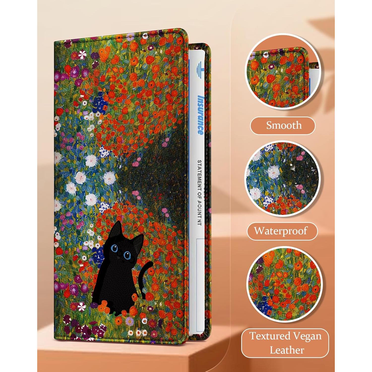 Soporte de Registro de Automóvil Slohif - Organizador de Guante Floral