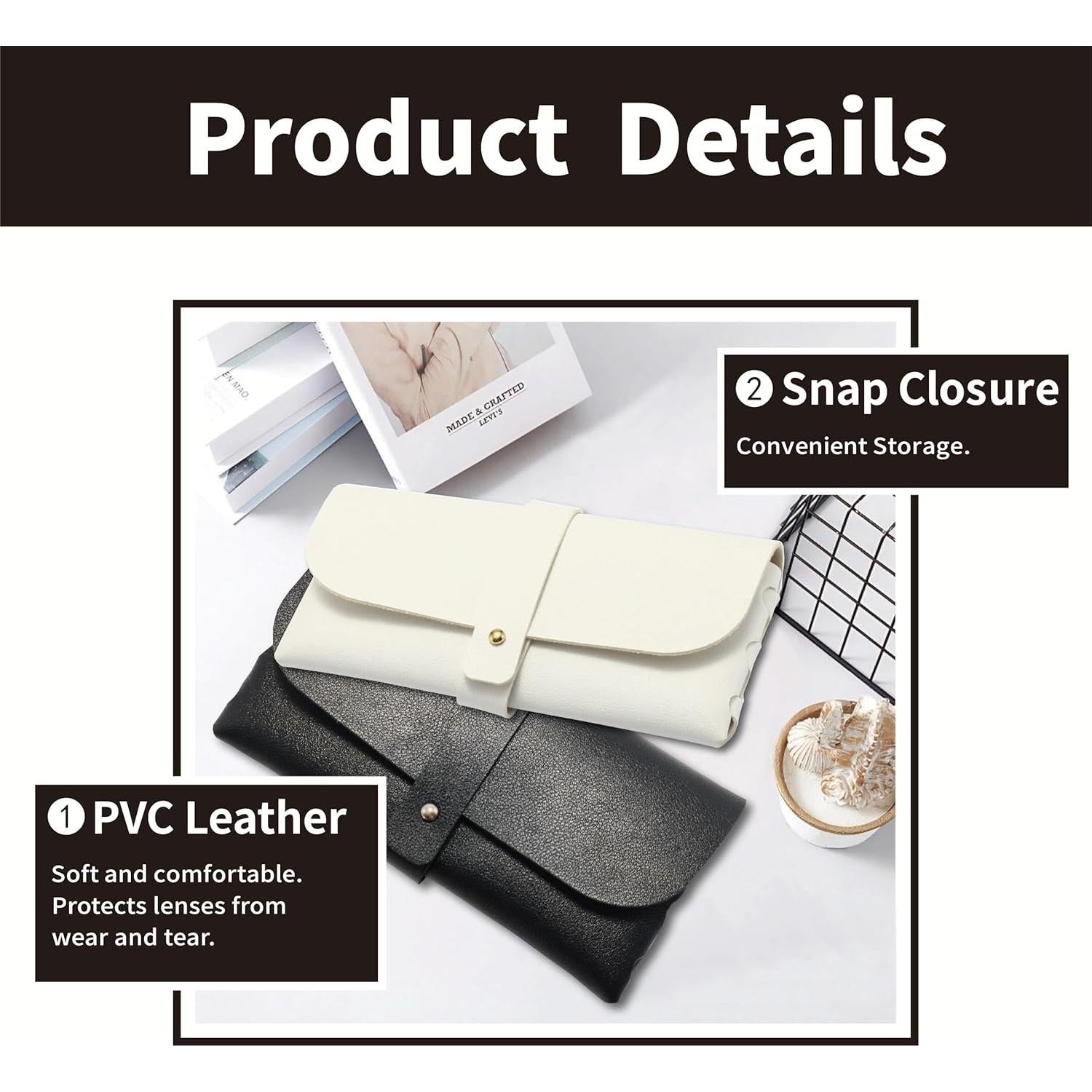 Estuche de Gafas de Cuero ZoiNavyer - 2 Piezas con Paño