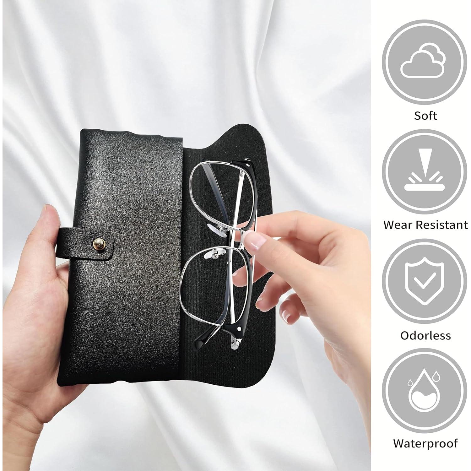 Estuche de Gafas de Cuero ZoiNavyer - 2 Piezas con Paño