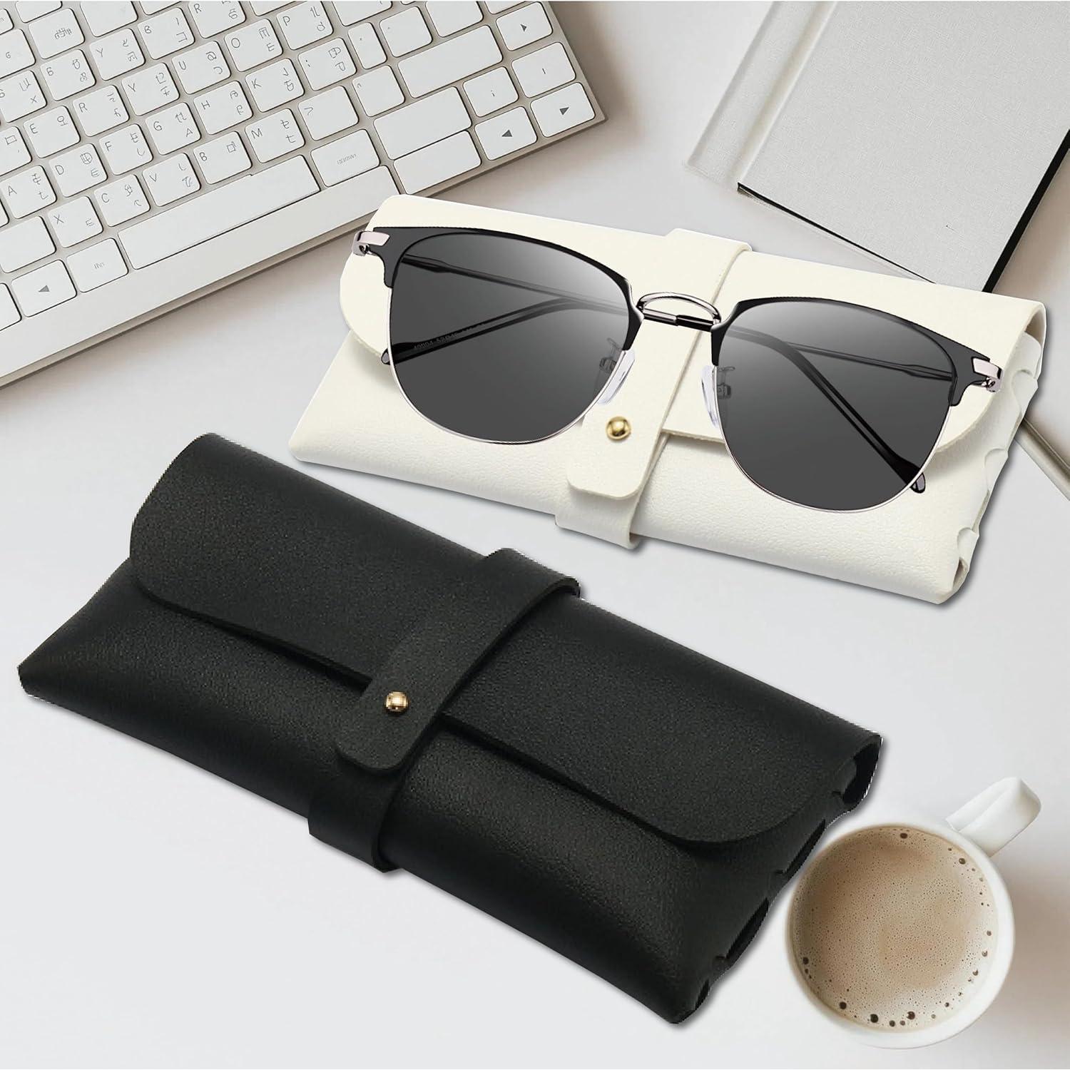 Estuche de Gafas de Cuero ZoiNavyer - 2 Piezas con Paño