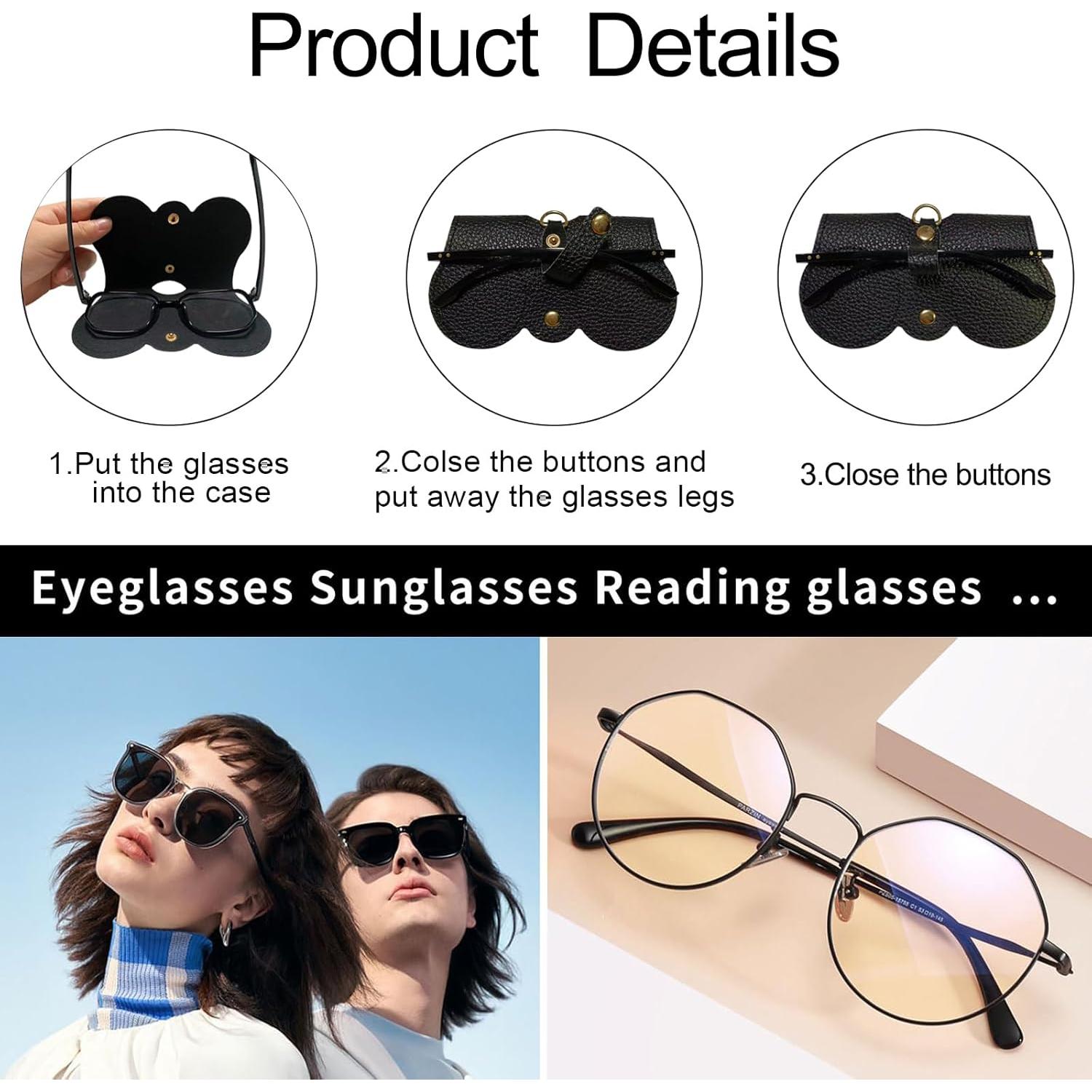 Bolsa de Gafas de Sol de Cuero PU Suave - 3 Piezas