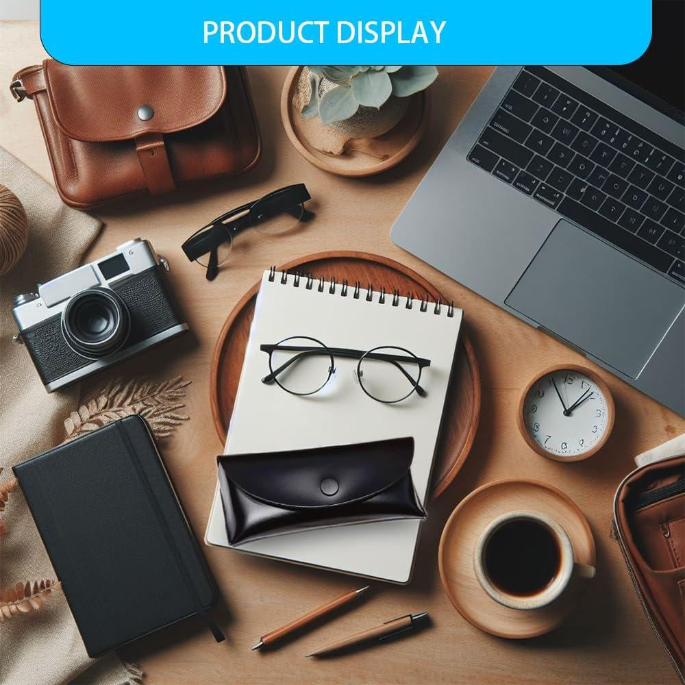 Funda de Gafas de Cuero Bagtu Negra Resistente a Golpes 17.5cm