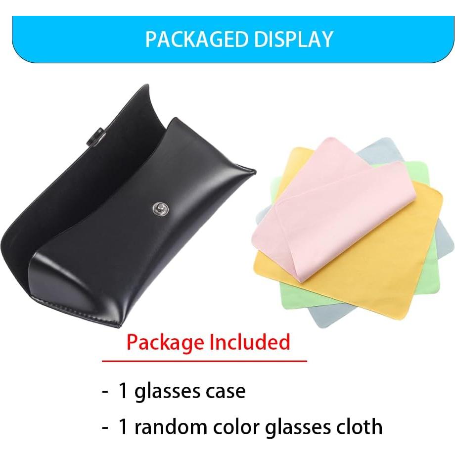 Funda de Gafas de Cuero Bagtu Negra Resistente a Golpes 17.5cm