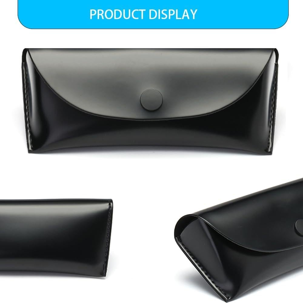 Funda de Gafas de Cuero Bagtu Negra Resistente a Golpes 17.5cm