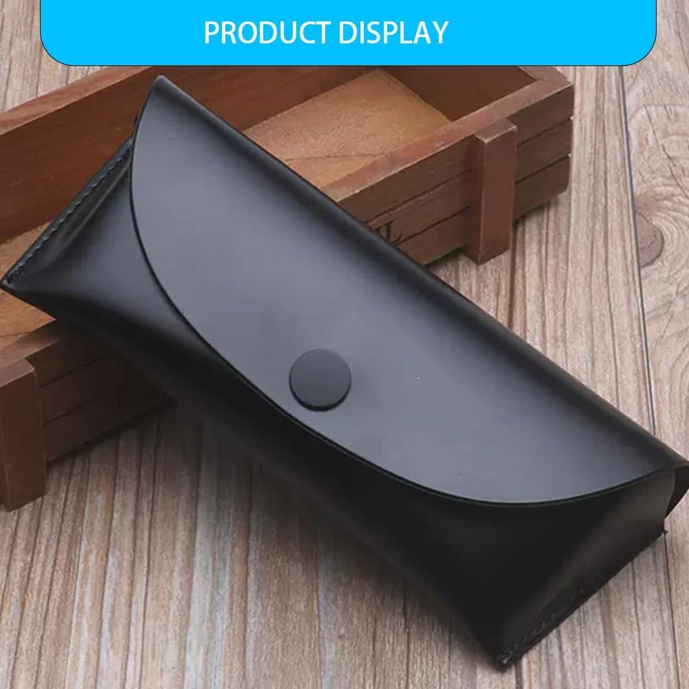 Funda de Gafas de Cuero Bagtu Negra Resistente a Golpes 17.5cm