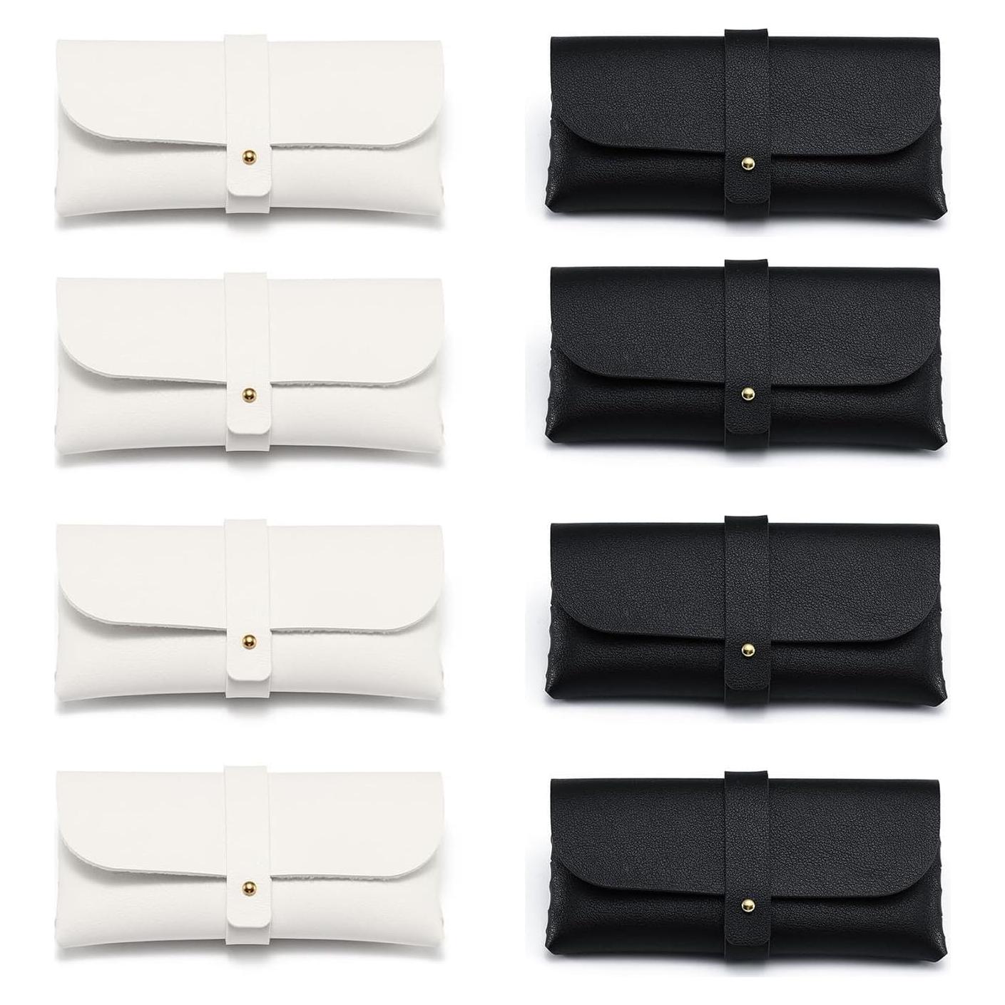 Paquete de 8 estuches de gafas de PU suave - Blanco y negro