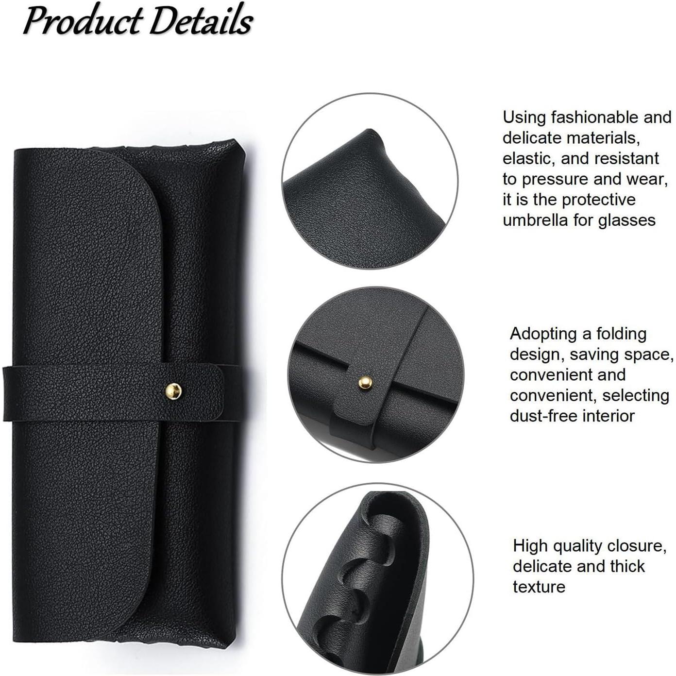 Paquete de 8 estuches de gafas de PU suave - Blanco y negro