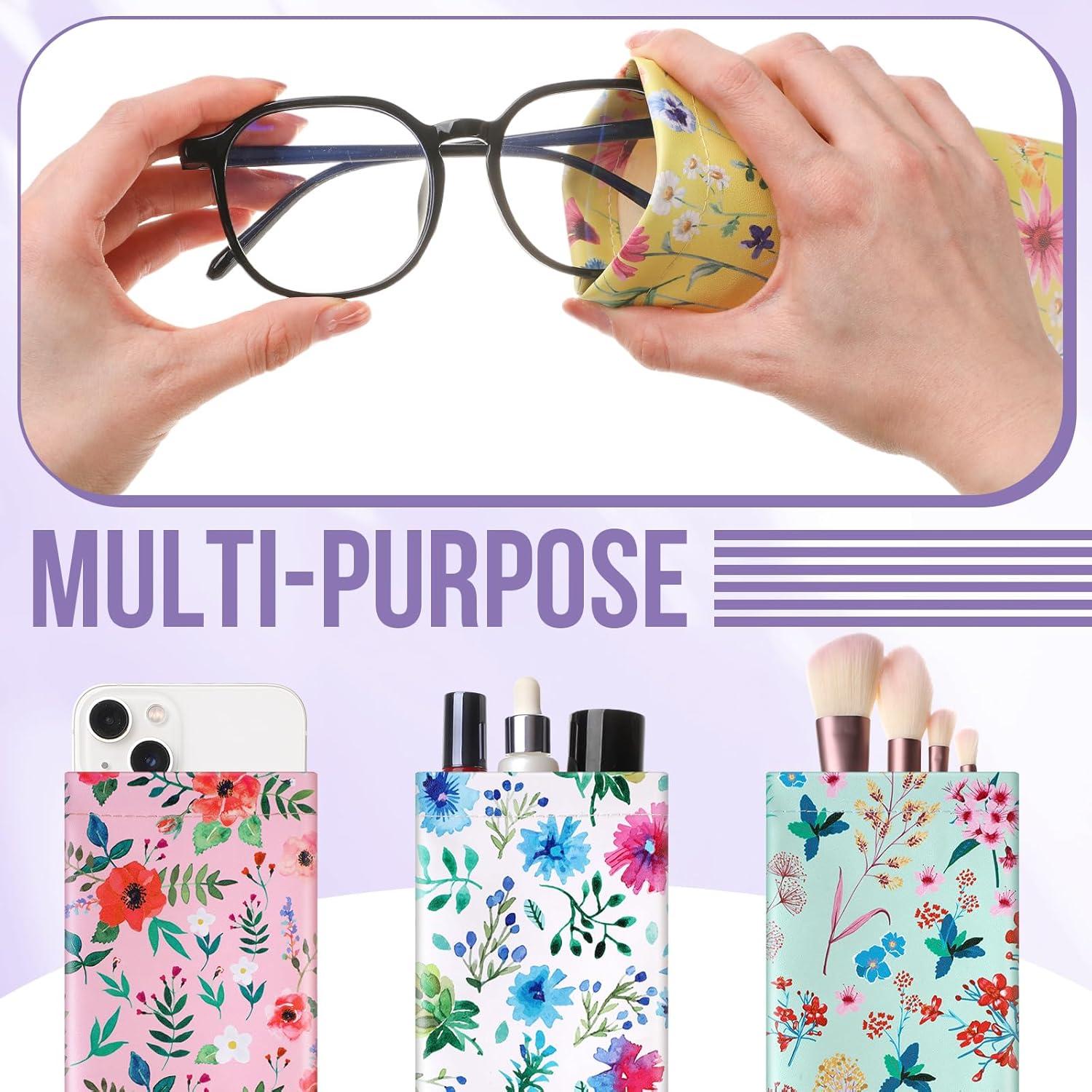 Paquete de 6 estuches de gafas de sol cuero PU 18x9 cm