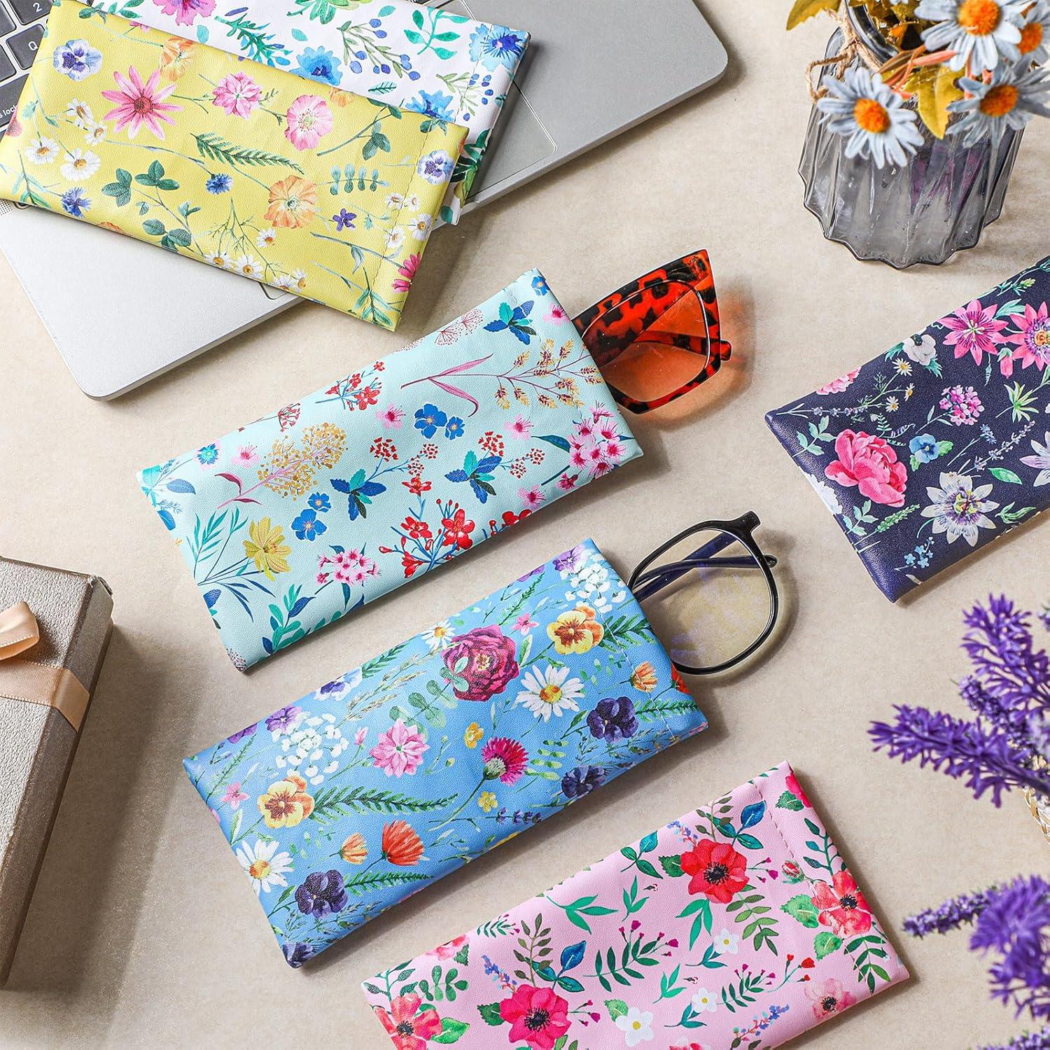 Paquete de 6 estuches de gafas de sol cuero PU 18x9 cm