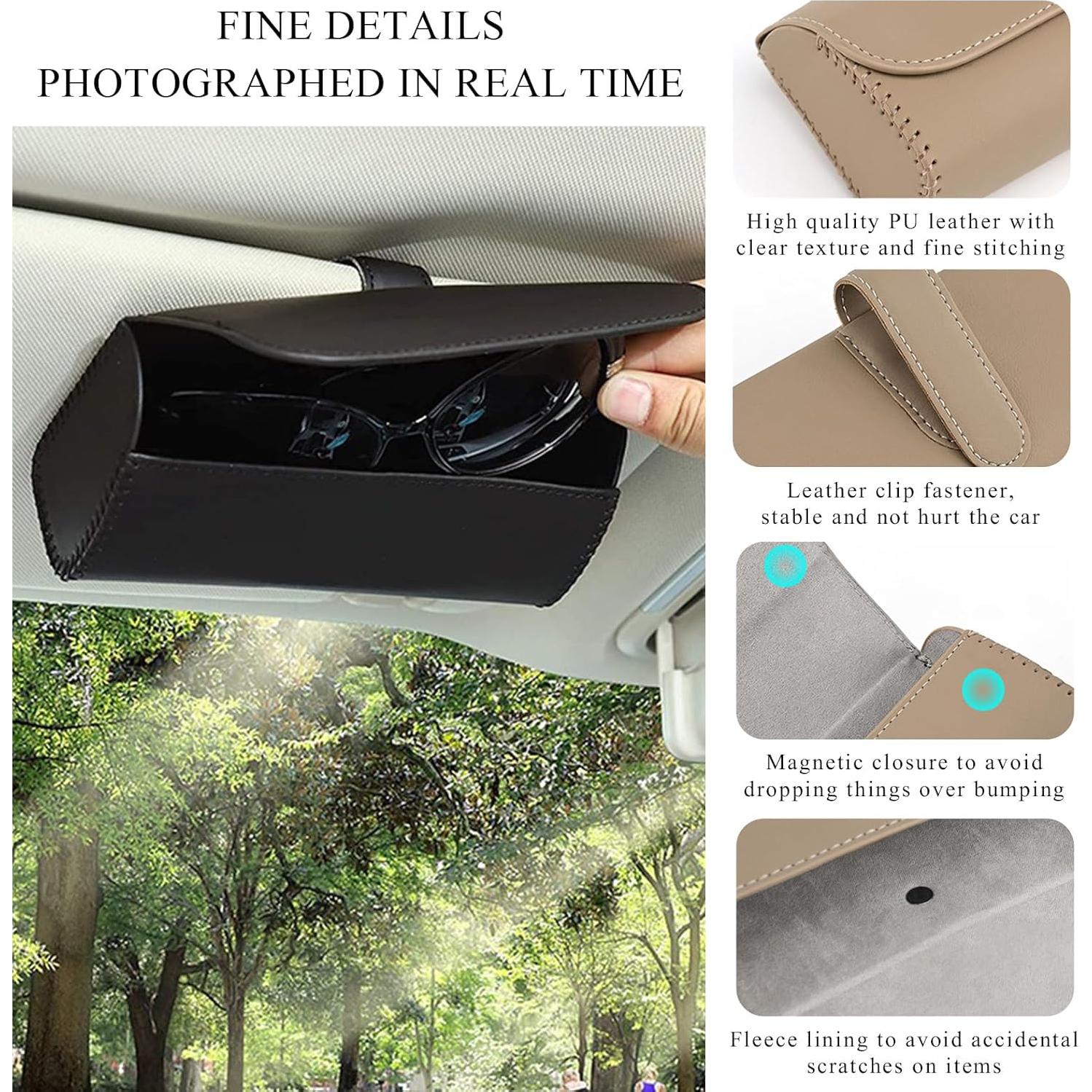 Estuche para Gafas de Sol Yourkar para Visera de Coche Negro