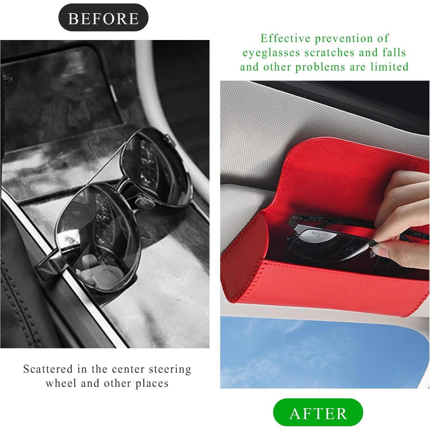 Estuche para Gafas de Sol Yourkar para Visera de Coche Negro