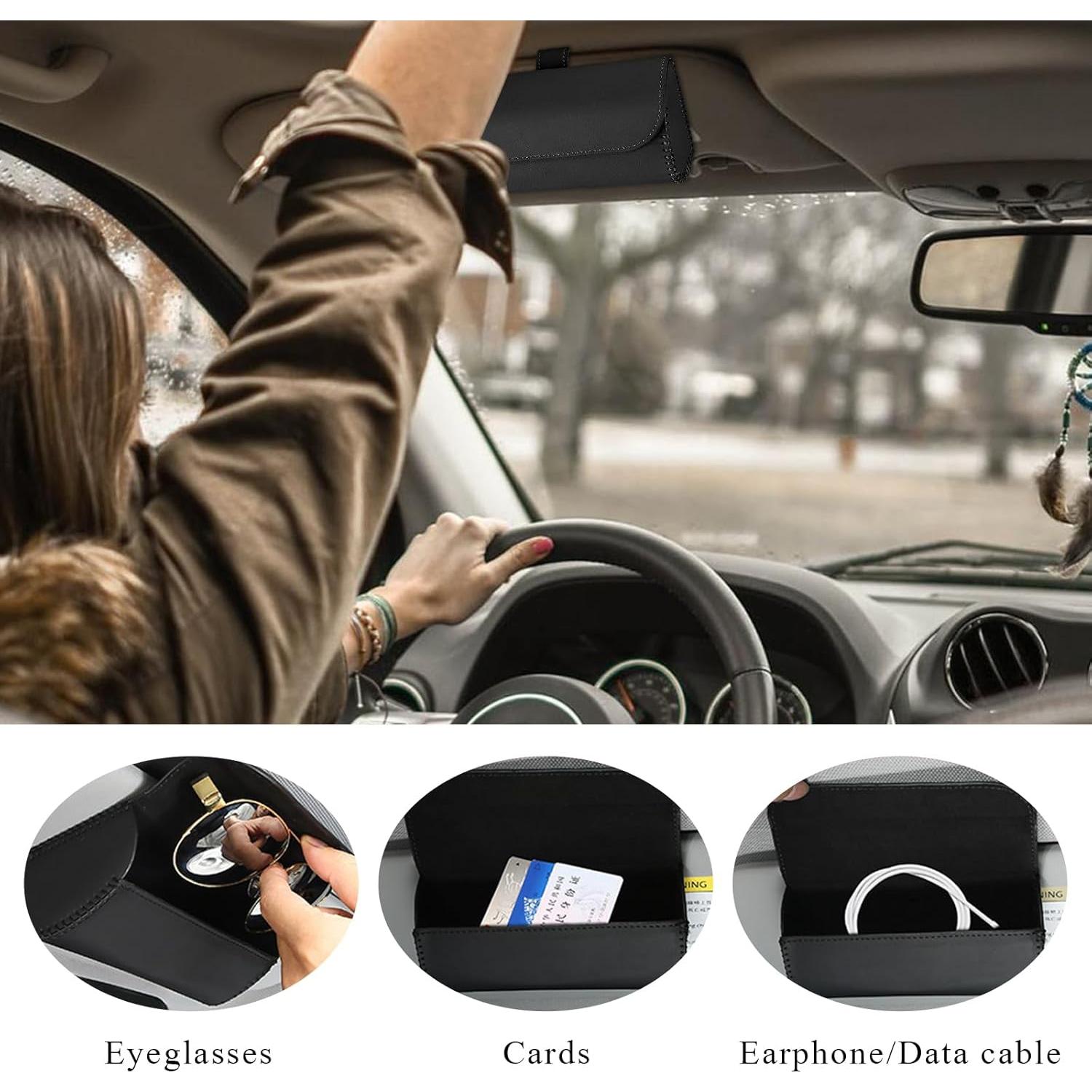 Estuche para Gafas de Sol Yourkar para Visera de Coche Negro