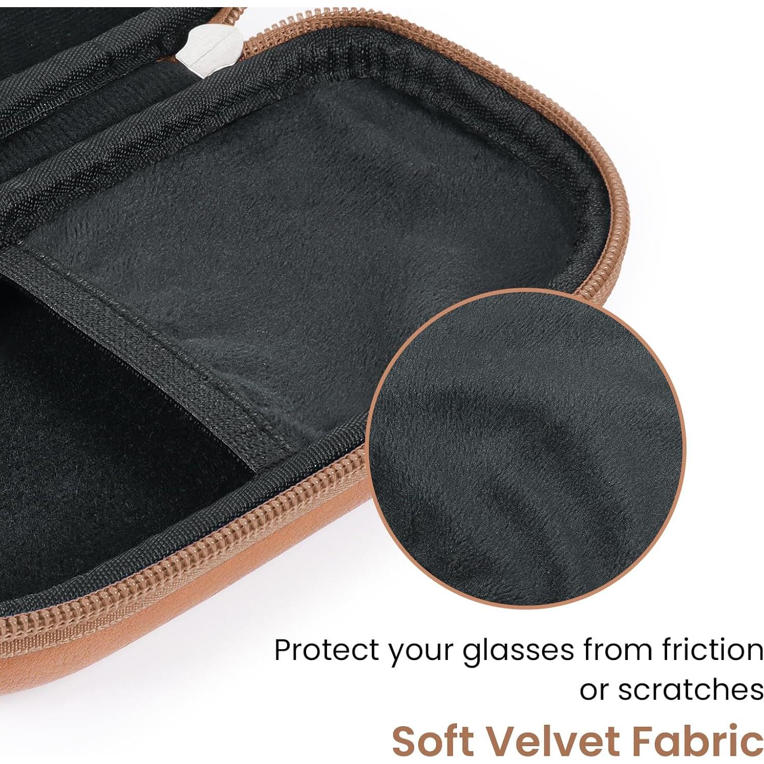 Funda Doble para Gafas WOMACO, Organizador Duro Unisex Marrón