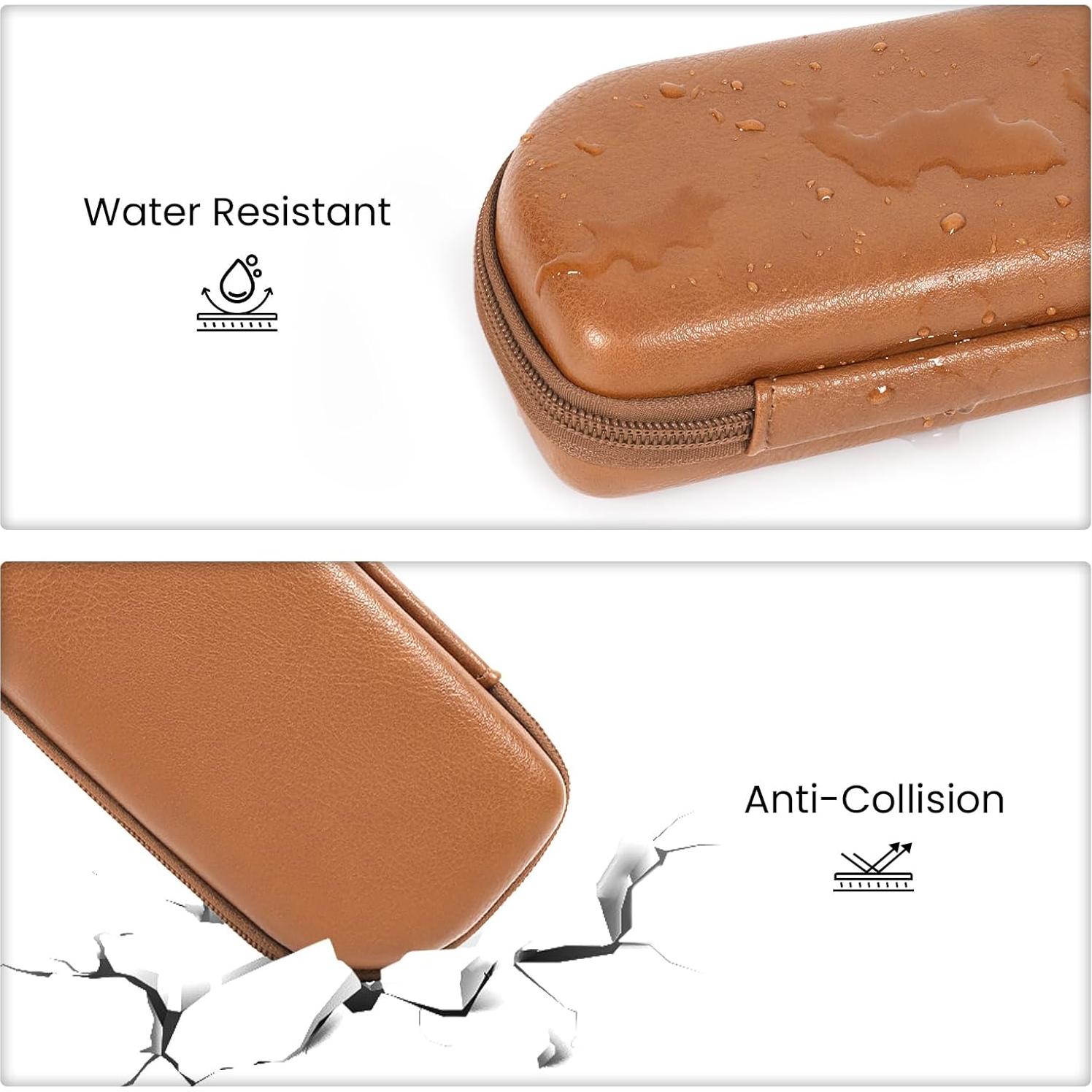 Funda Doble para Gafas WOMACO, Organizador Duro Unisex Marrón