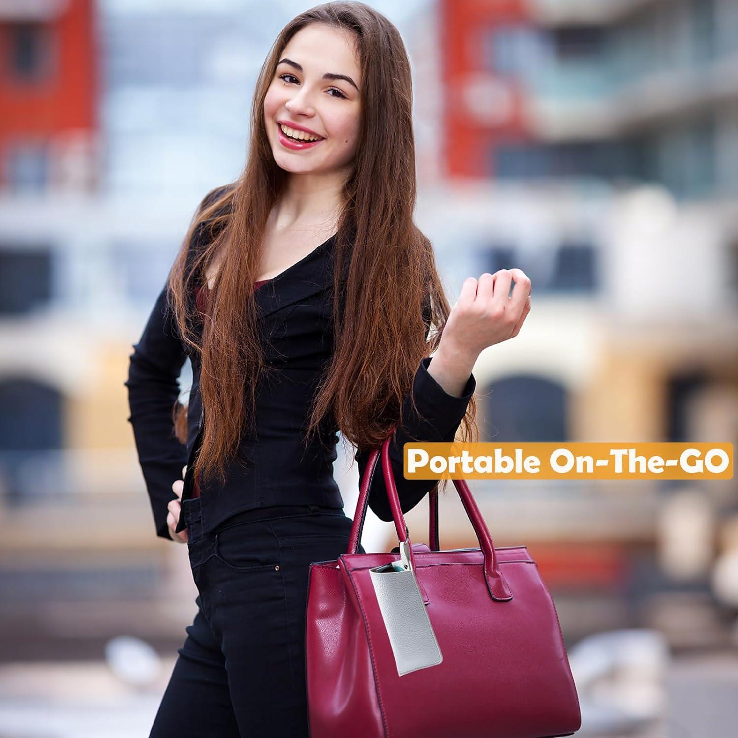 Estuche de Gafas de Cuero Premium con Clip - Blanco