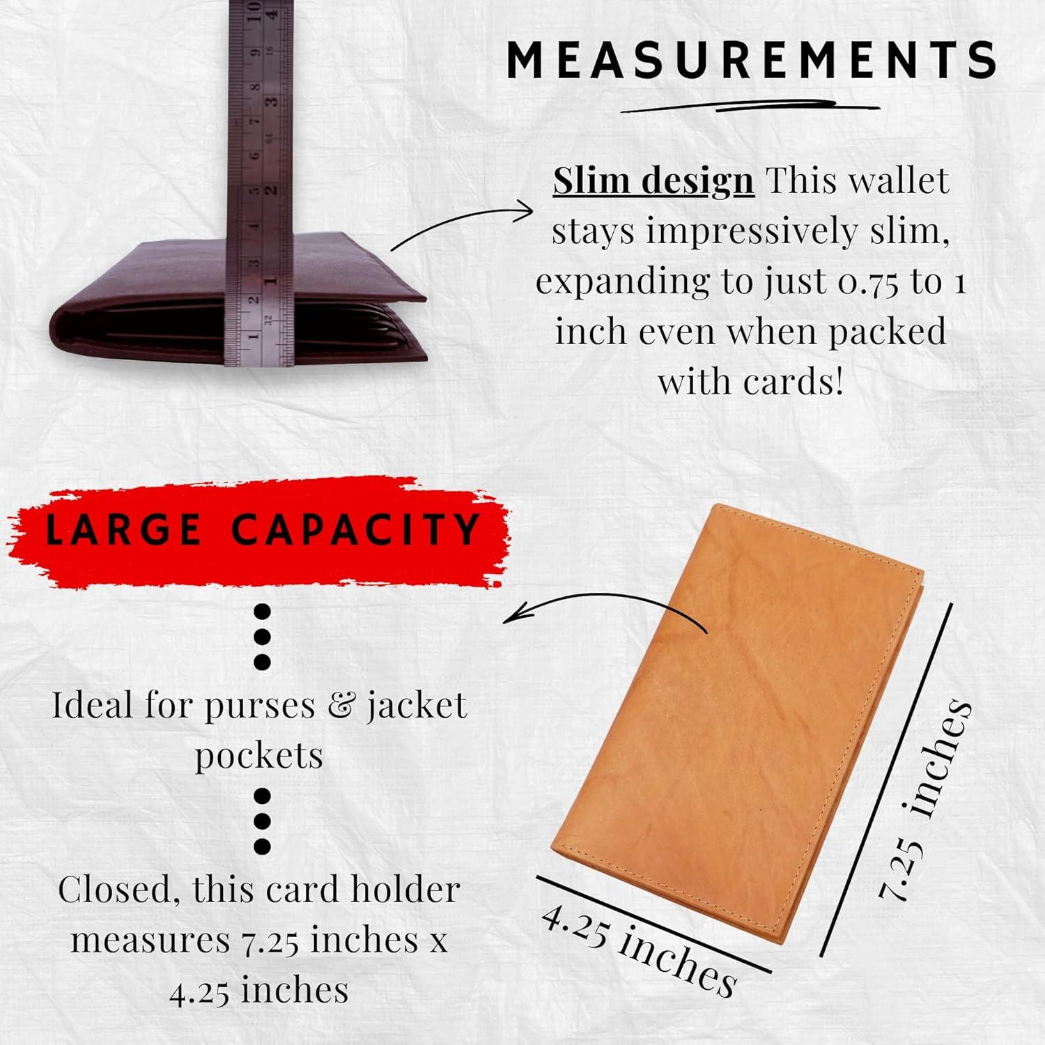 Cartera de Cuero Bifold RFID AG para Hombres y Mujeres - Negro