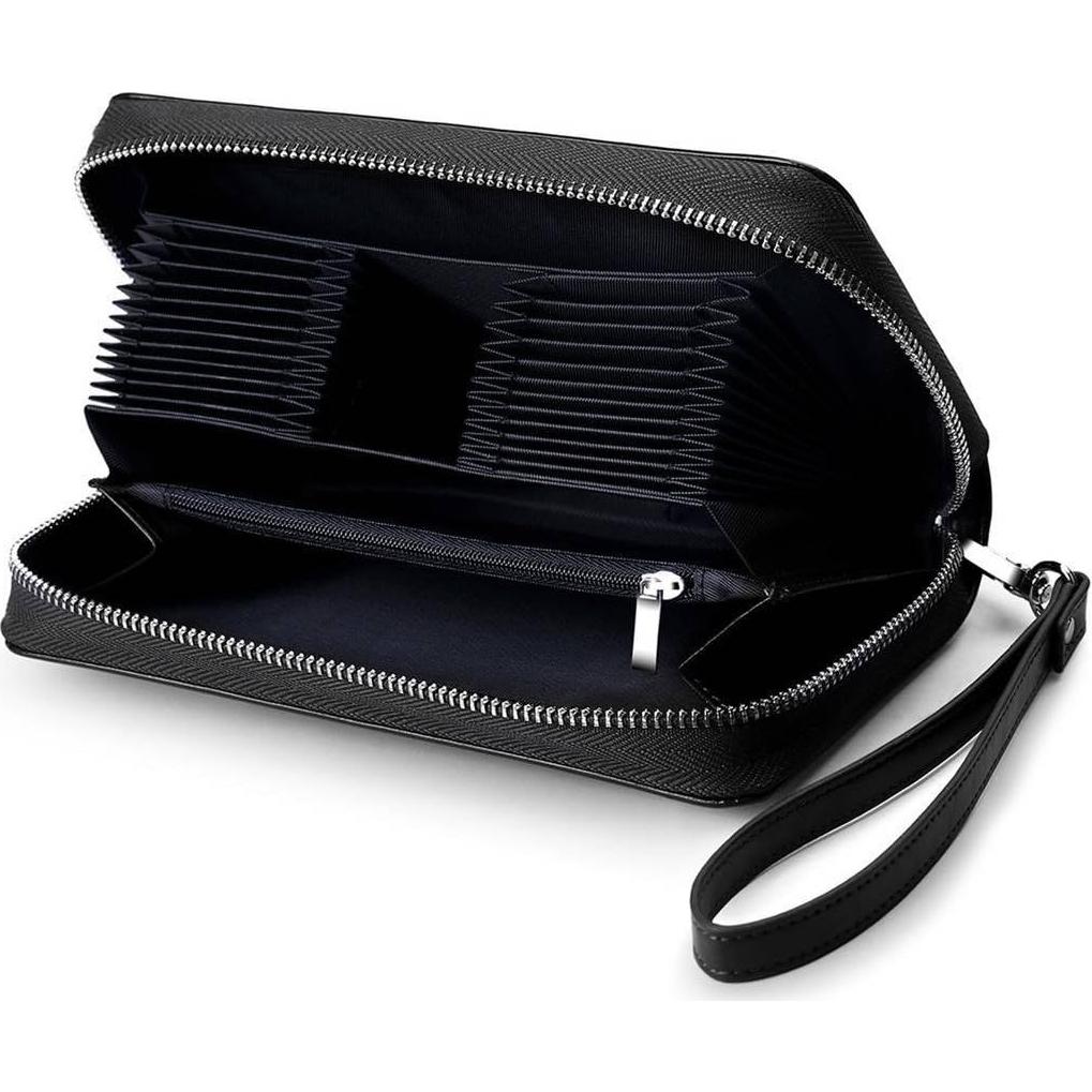 Cartera de Cuero Genuino JEEBURYEE con Bloqueo RFID 19.5x11.5cm