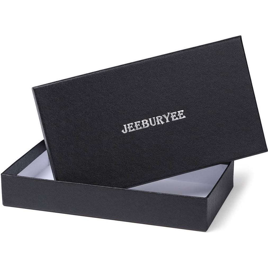 Cartera de Cuero Genuino JEEBURYEE con Bloqueo RFID 19.5x11.5cm