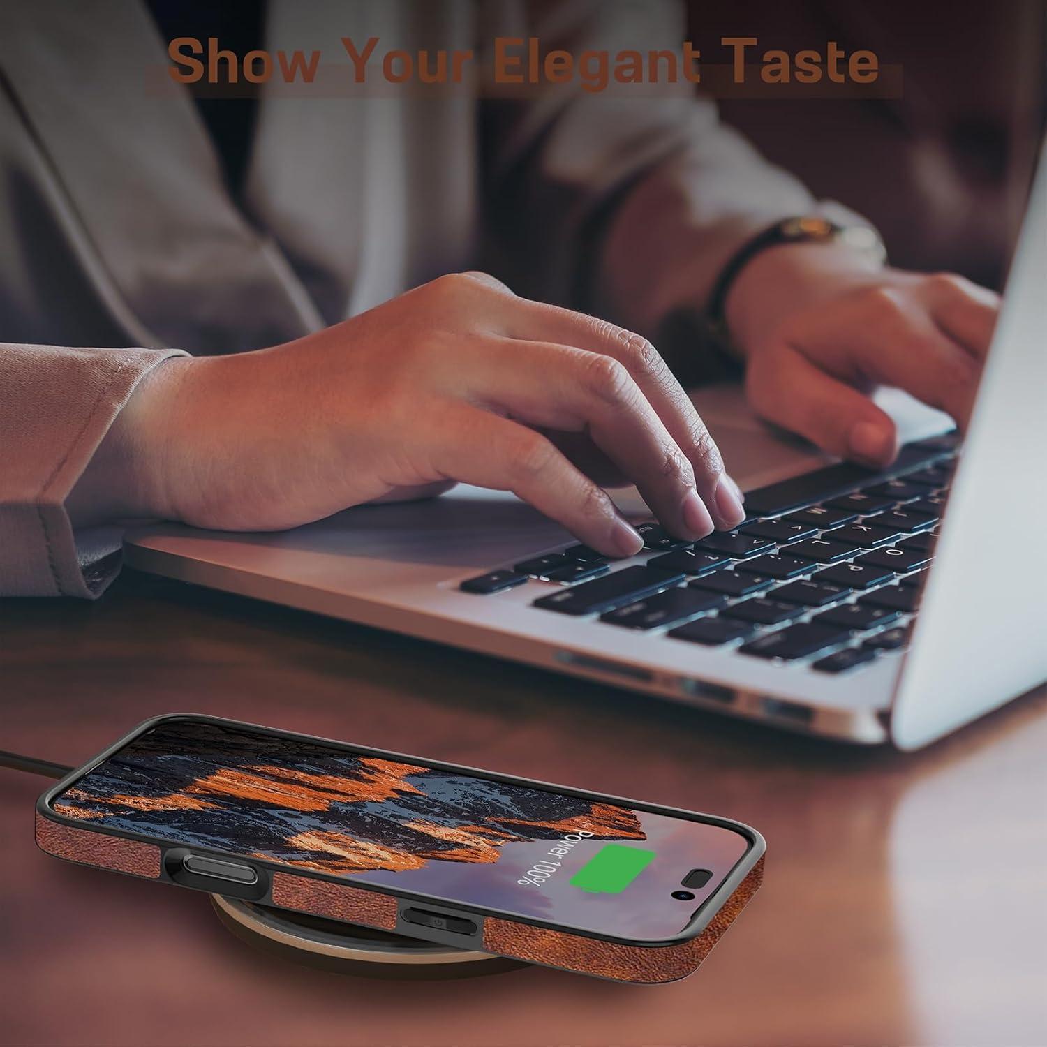 Funda de Cuero LOHASIC para iPhone 16 Pro 6.3" MagSafe Marrón