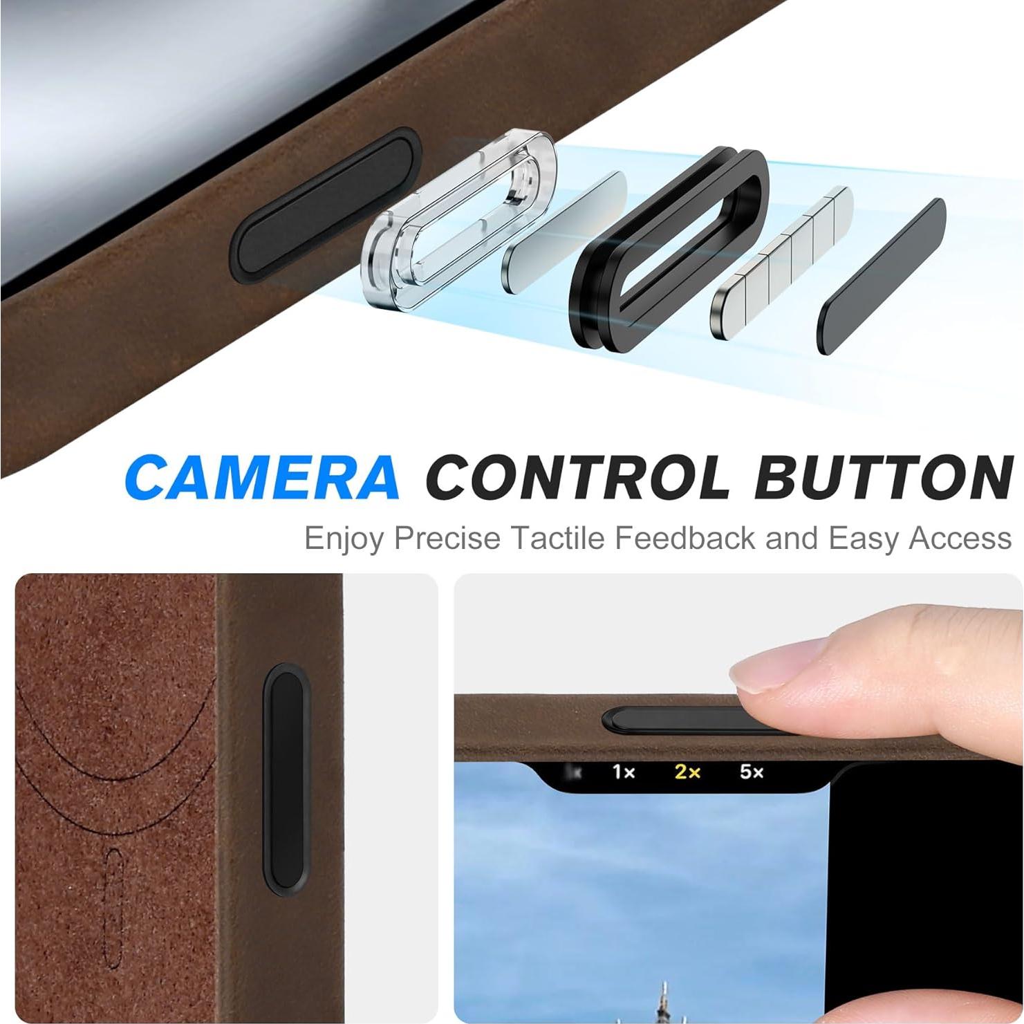 Funda de Cuero SHIELDON para iPhone 16 6.1" Magnética Antideslizante