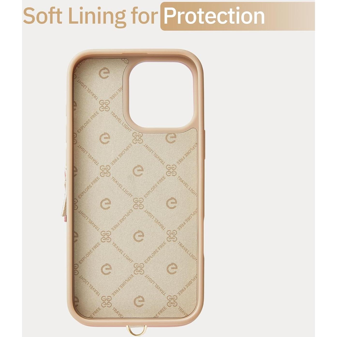 Funda Cartera ZVE para iPhone 16 6.1" con Bloqueo RFID Beige