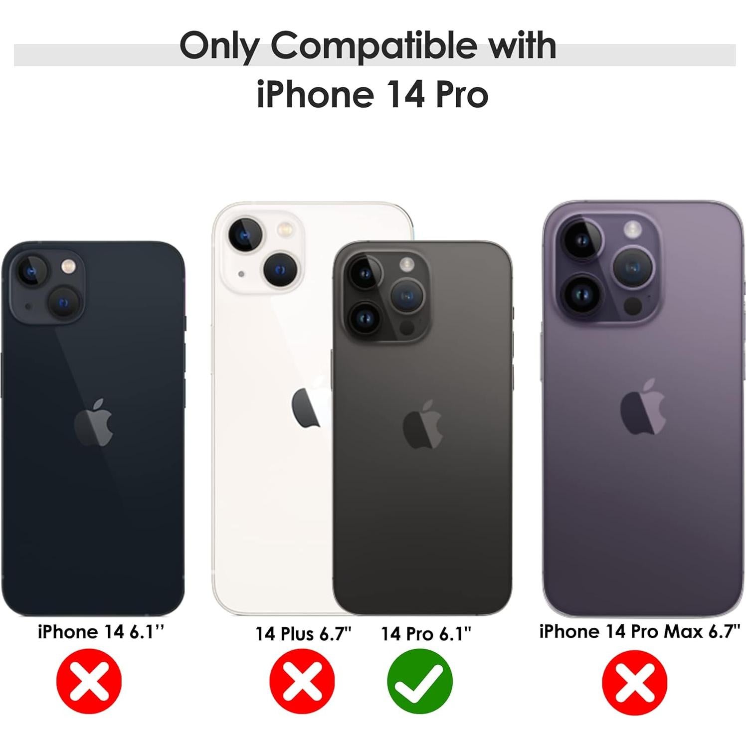 Funda de Cuero LOHASIC para iPhone 14 Pro - Negro Oro, Delgado y Elegante