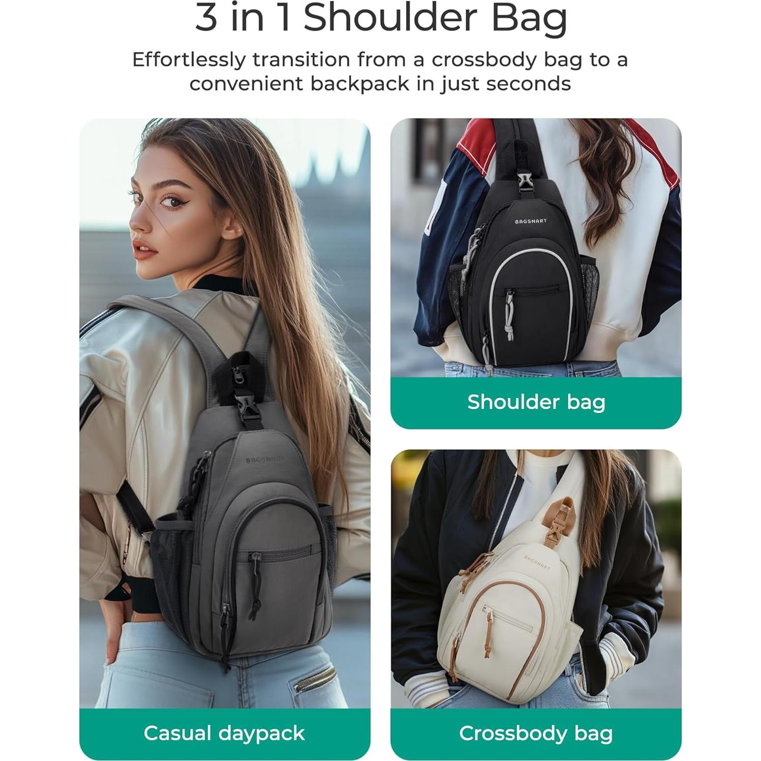 BAGSMART Bolsa Cruzada Antirrobo para Hombres y Mujeres
