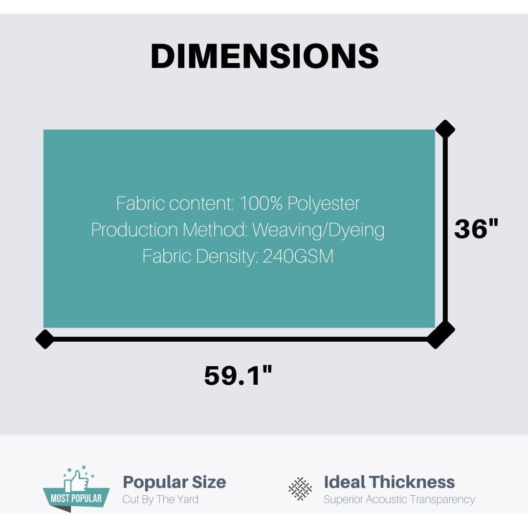 Tela Acústica SoundAssured Negra 149.86x91.44 cm para Paneles
