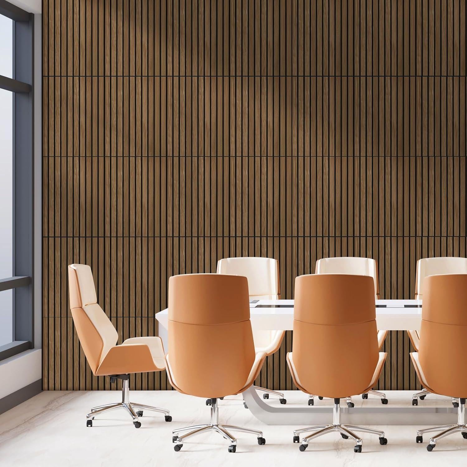 Paquete de 12 Paneles Acústicos Autoadhesivos Nogal 40x30 cm