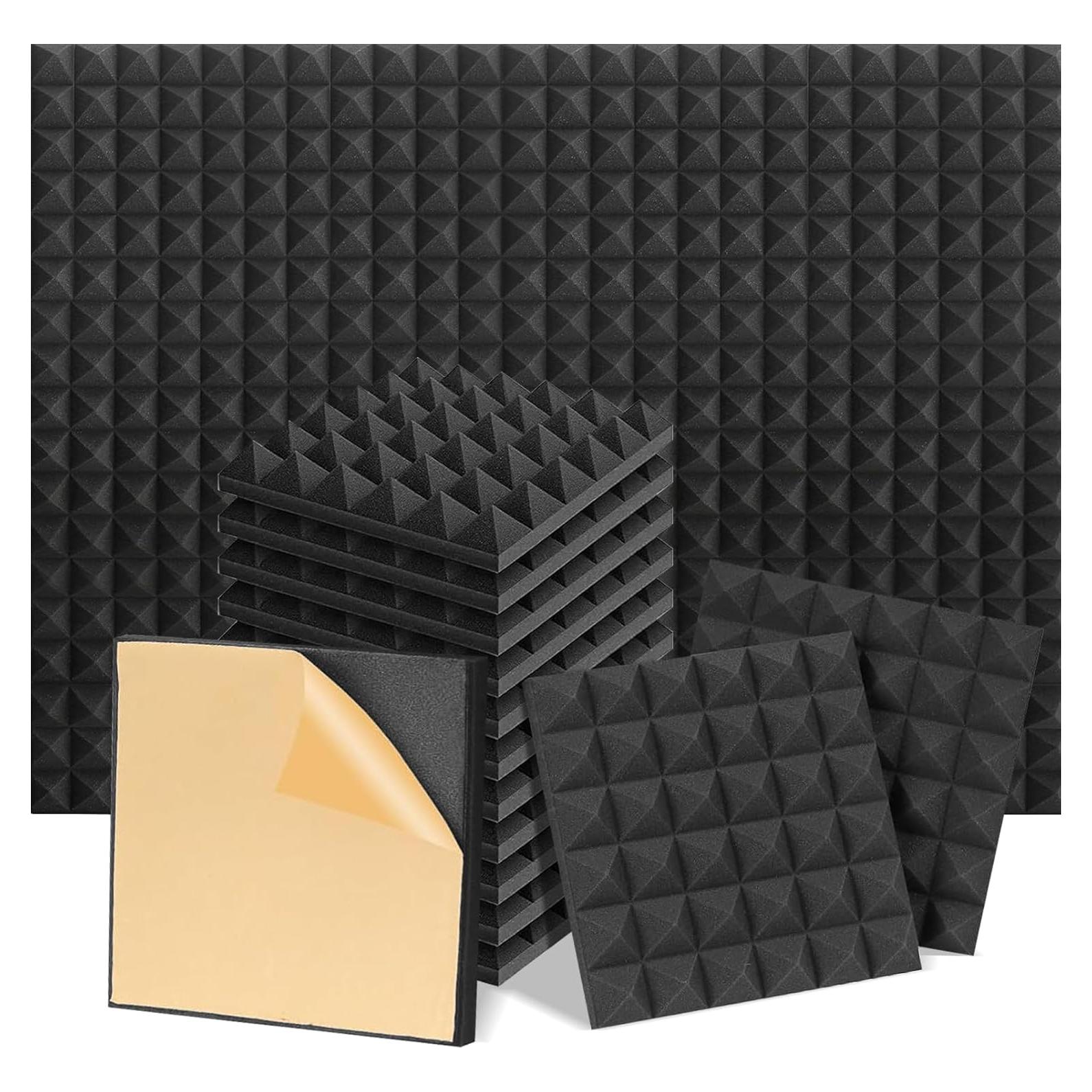 Paneles Acústicos de Espuma 12 Pack 30x30 cm Alta Densidad