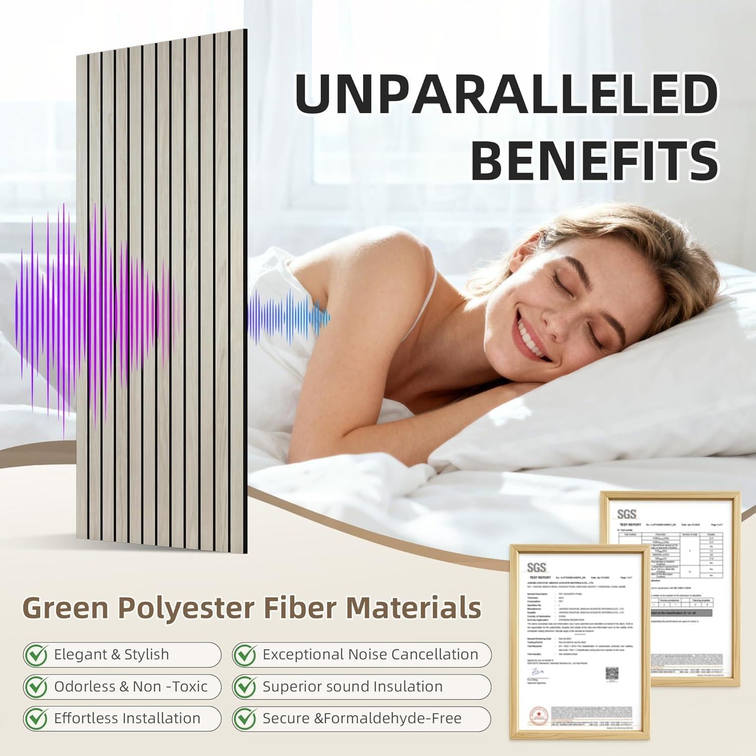 Panel Acústico de Madera TO-TH, 4 Piezas 120x60 cm Aislantes