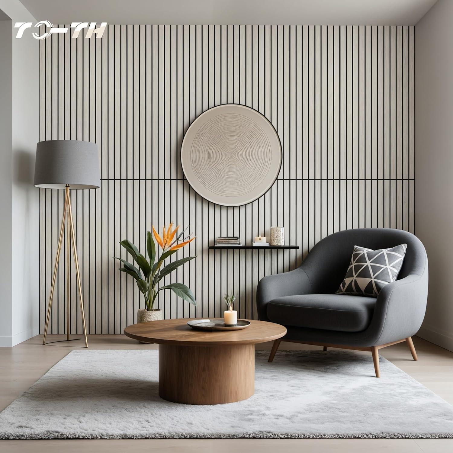 Panel Acústico de Madera TO-TH, 4 Piezas 120x60 cm Aislantes